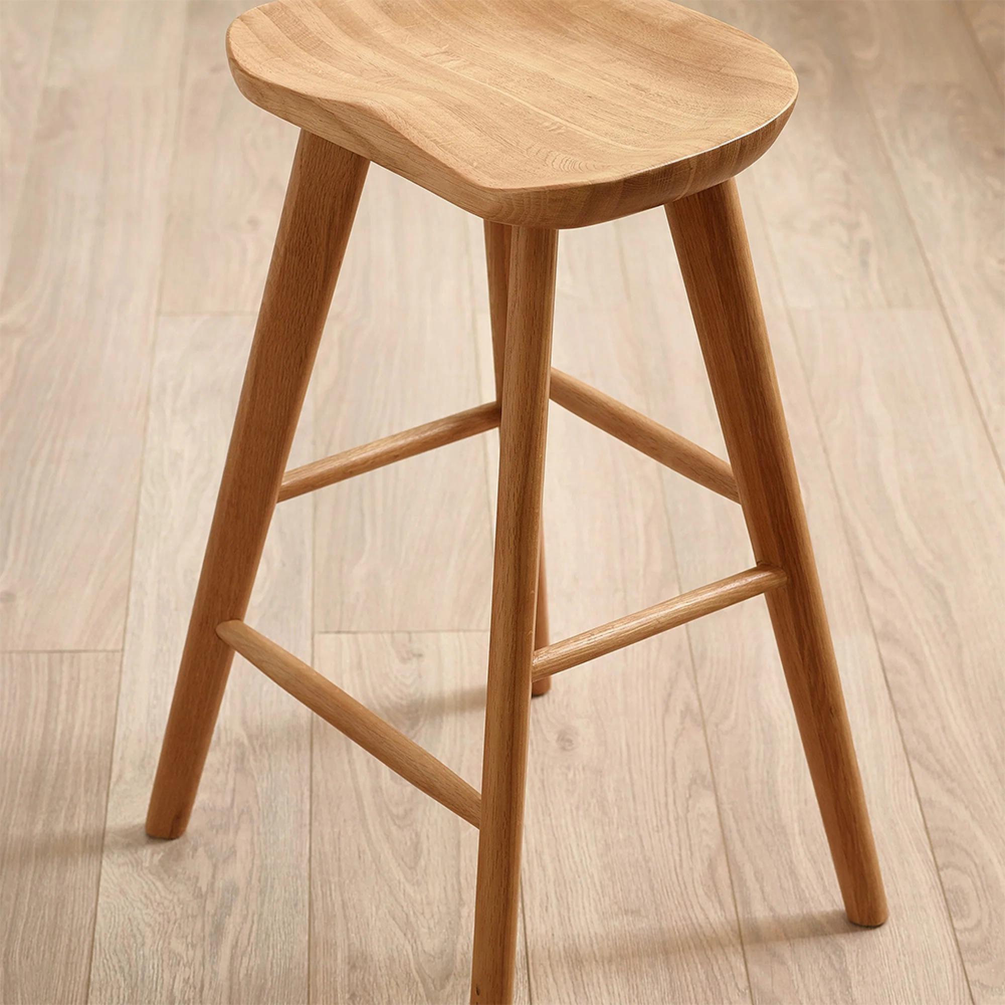 Mulu Barstool - Set of 2 - Natural Wood