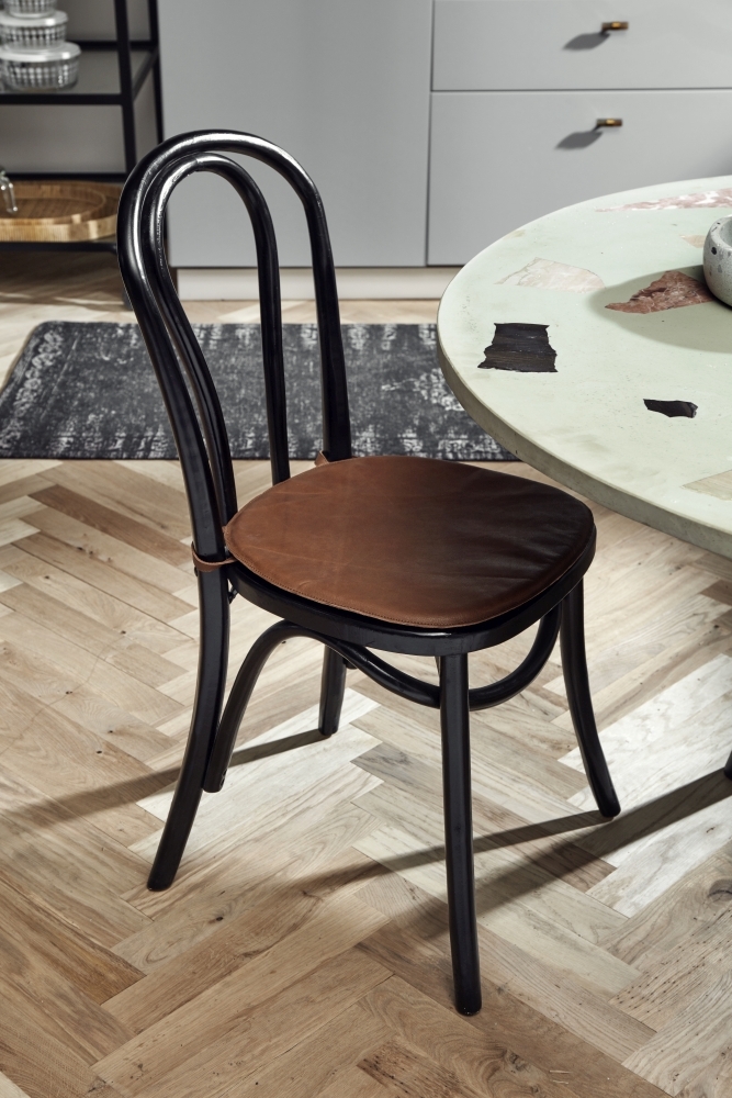 Bistro Bar Chairs - Set of 2 - Wooden - Shiny Black