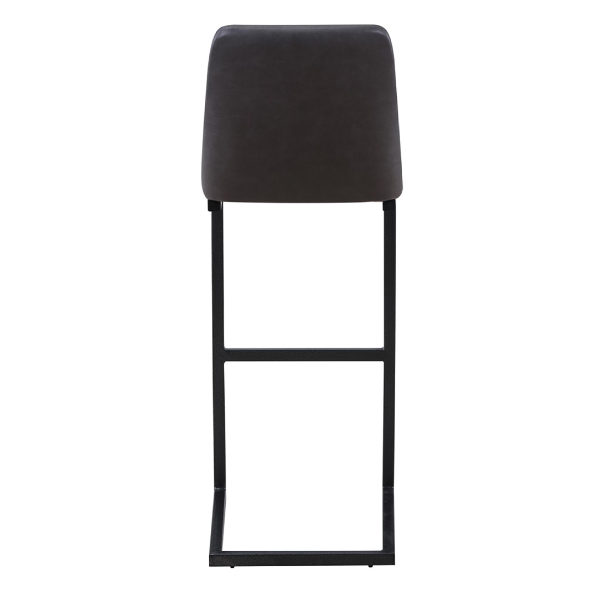 Vintage Barstools - Set of 2 - Grey Faux Leather - Cantilever Base