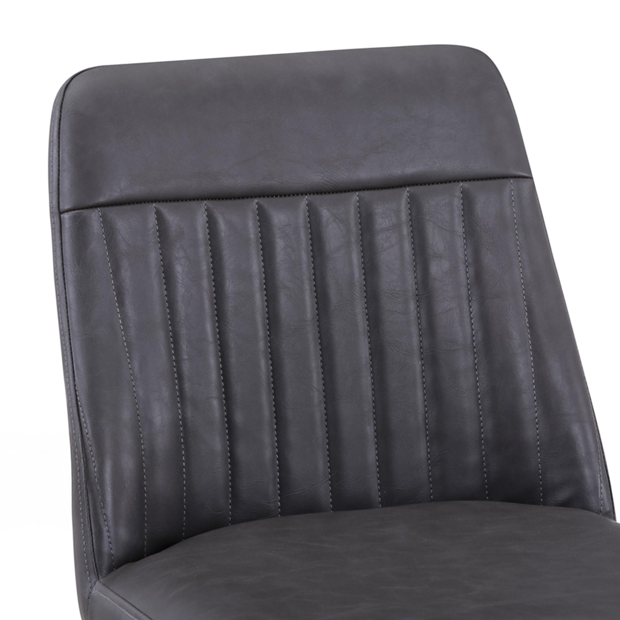 Vintage Barstools - Set of 2 - Grey Faux Leather - Cantilever Base