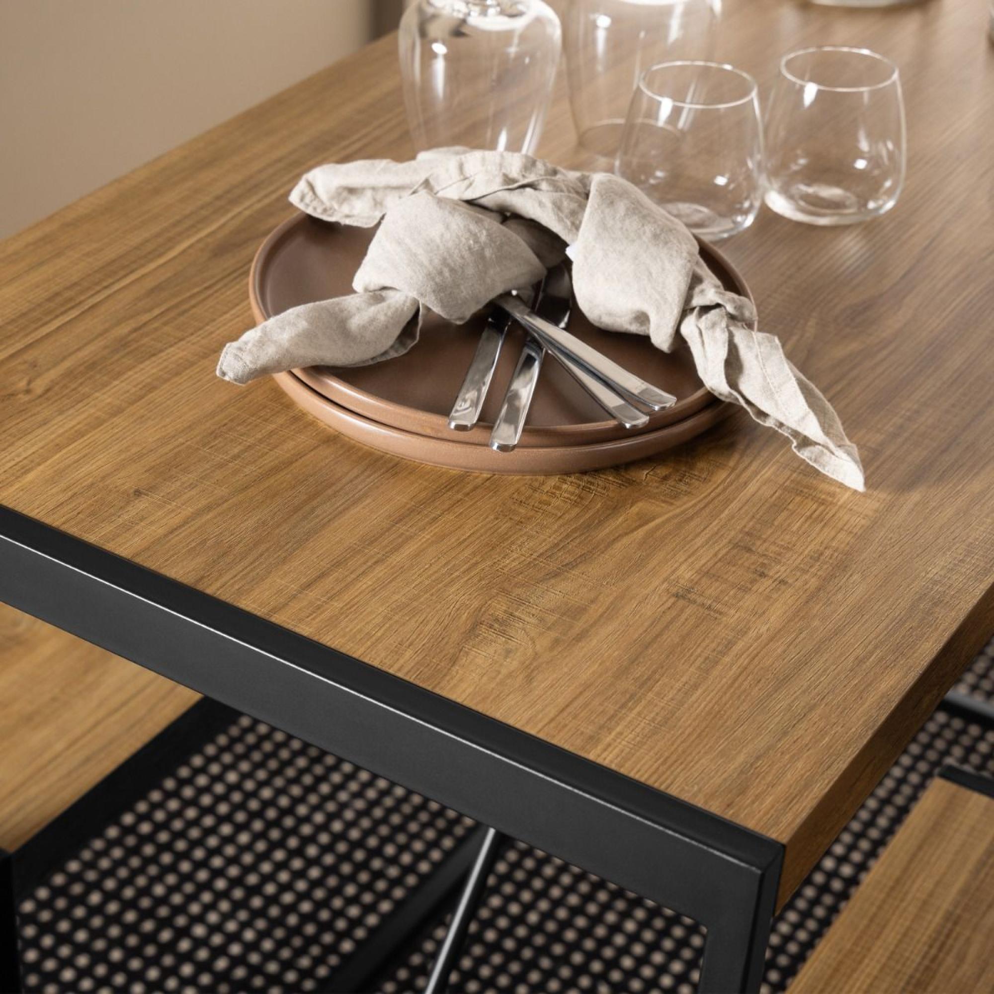 Bahamas Black and Oak Bar Table Set