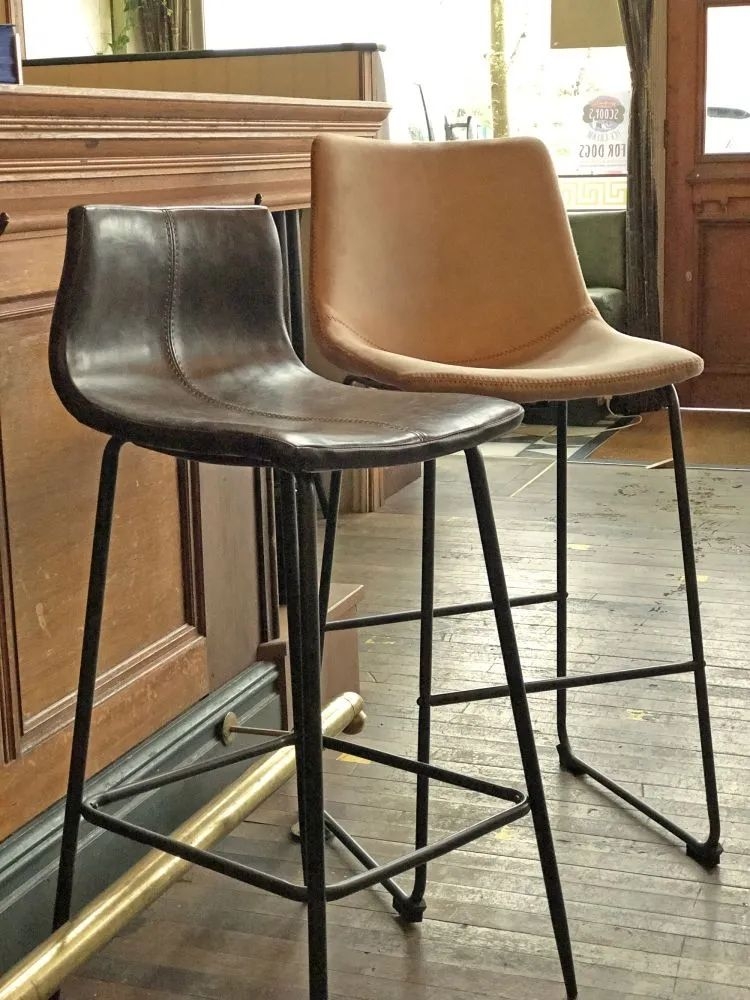 Clearance - 2 x Bermuda Chestnut Vegan Leather Barstool - FSS14758/90