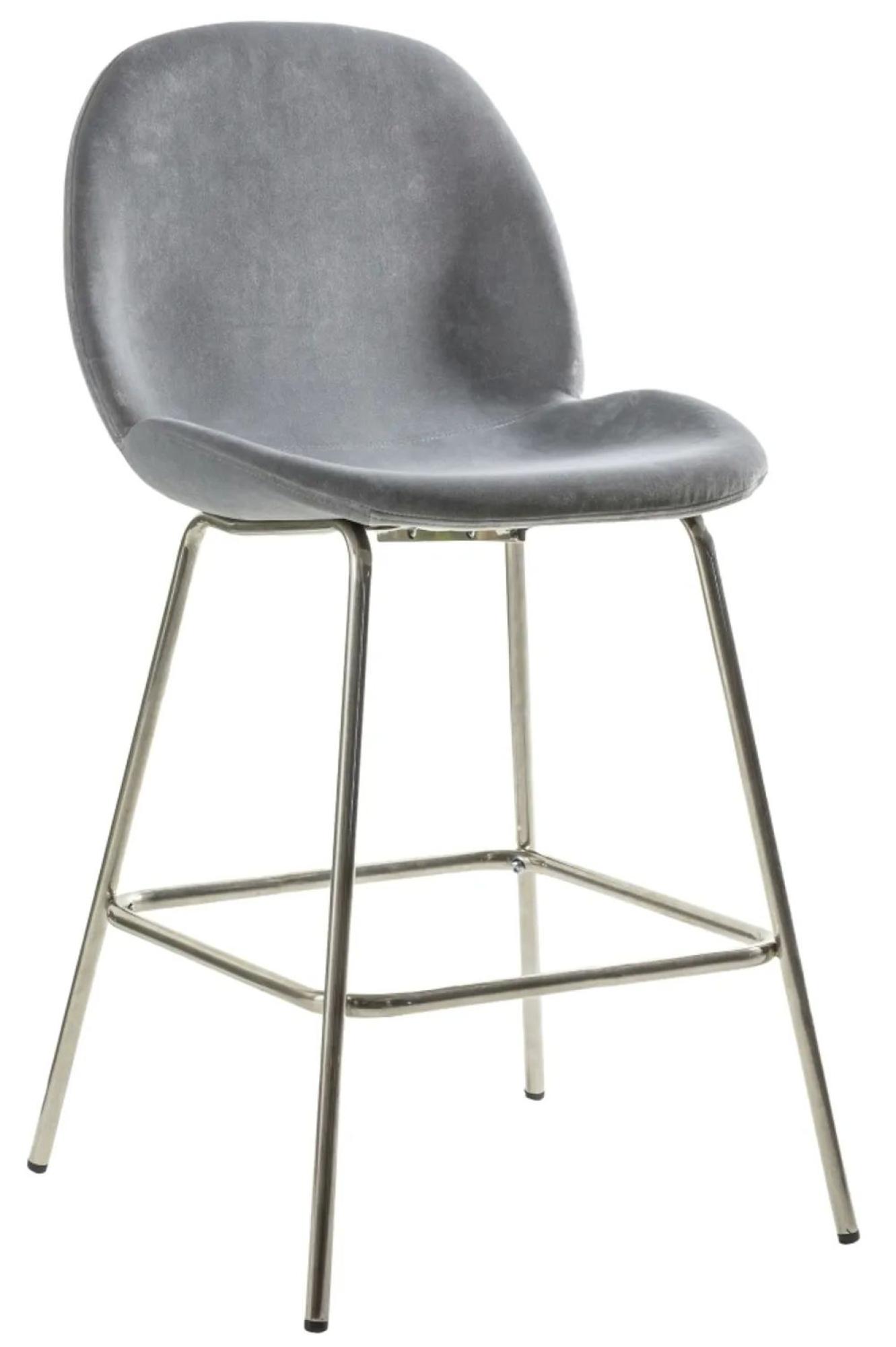 Clearance - 4 x Flanagan Light Grey Velvet Barstool - FSS15915/886