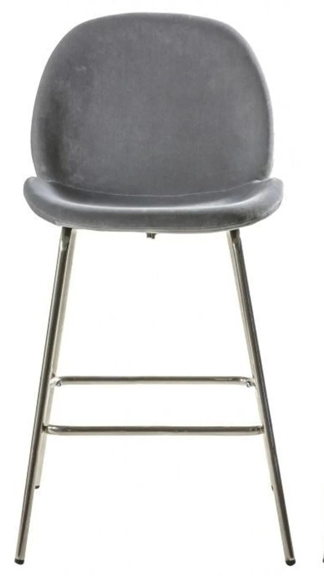 Clearance - 4 x Flanagan Light Grey Velvet Barstool - FSS15915/886