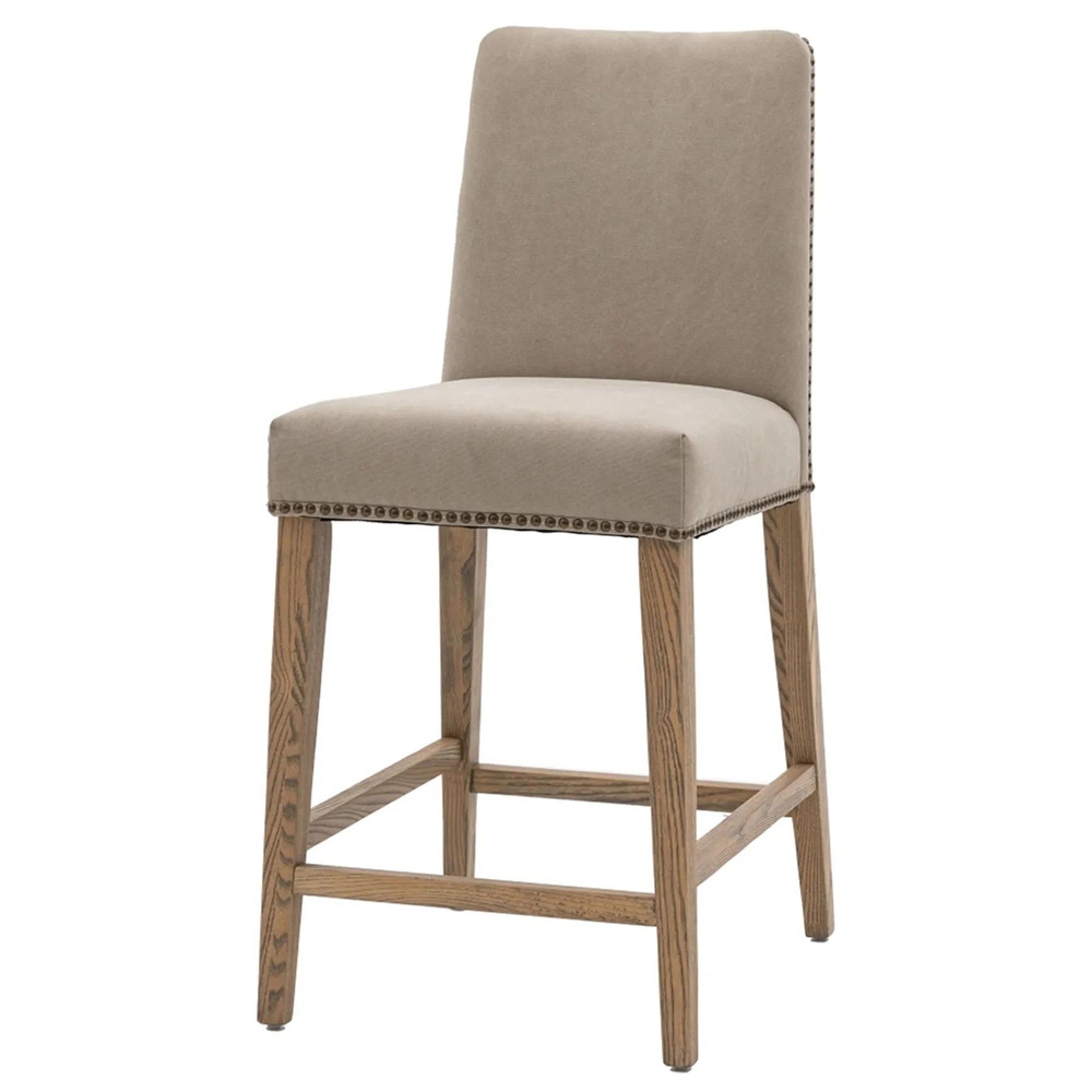Clearance - 6 x Rex Grey Fabric Barstool with Back - A249/50/51