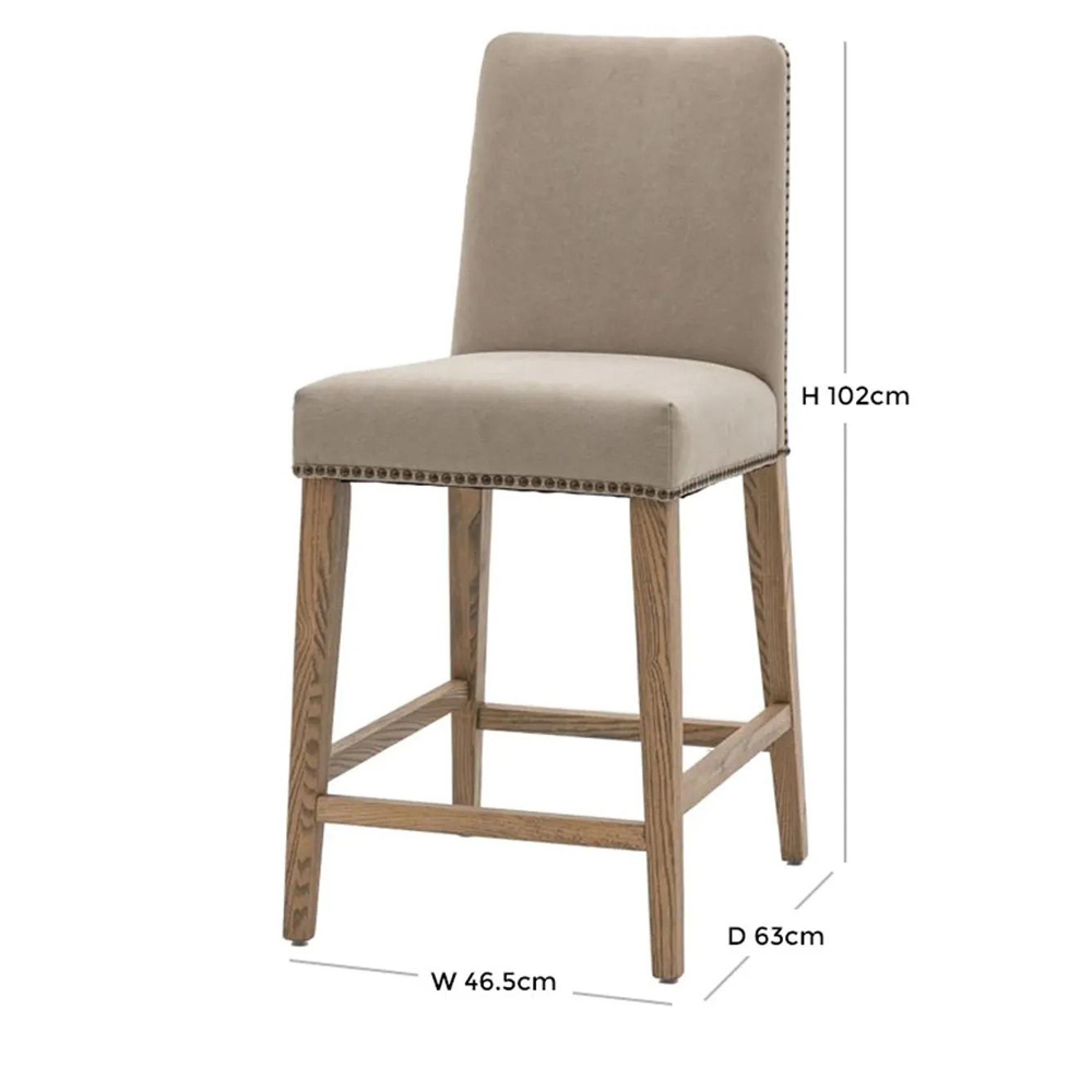 Clearance - 6 x Rex Grey Fabric Barstool with Back - A249/50/51