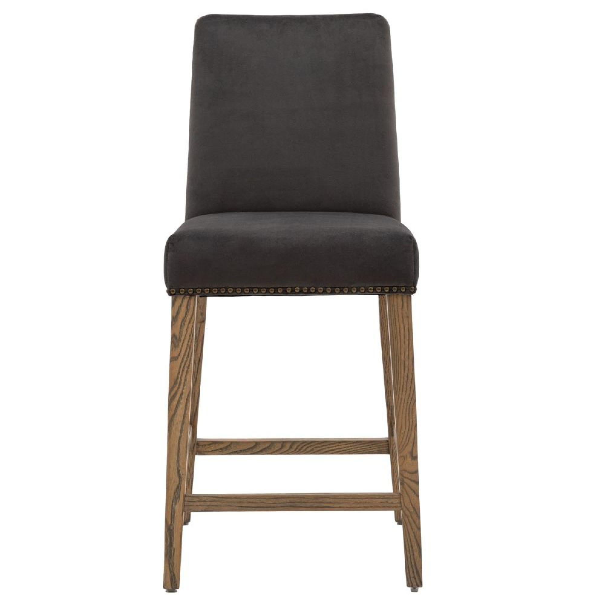 Clearance - Set of 2 Rex Mouse Velvet Barstool - A108