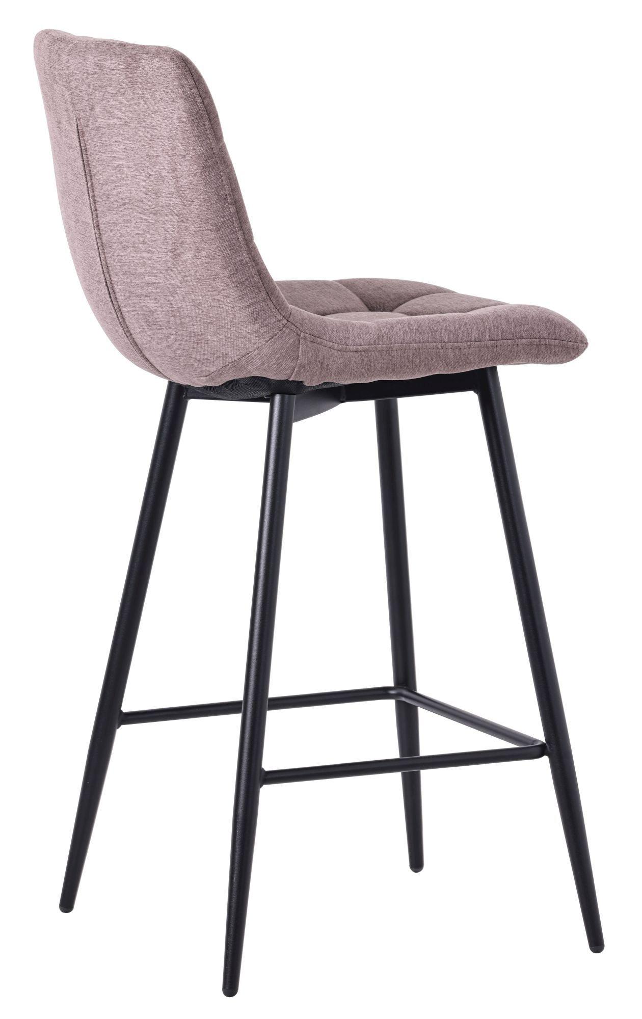 Corona High Back Barstool - Camel Velvet Fabric - Black Metal Legs