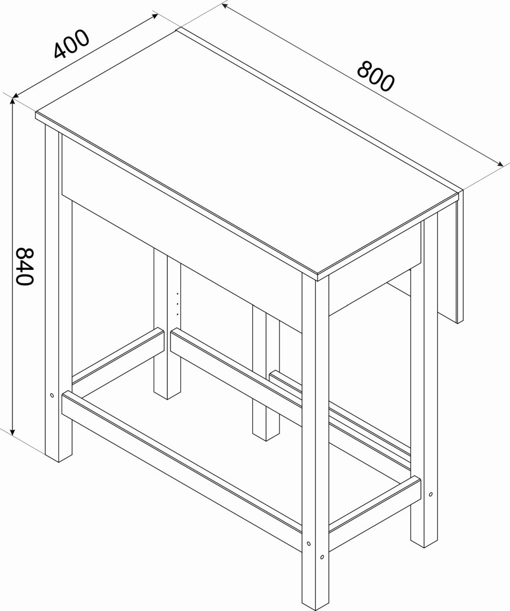 Corona Drop Leaf Table with 2 Stools - Pine Mexican
