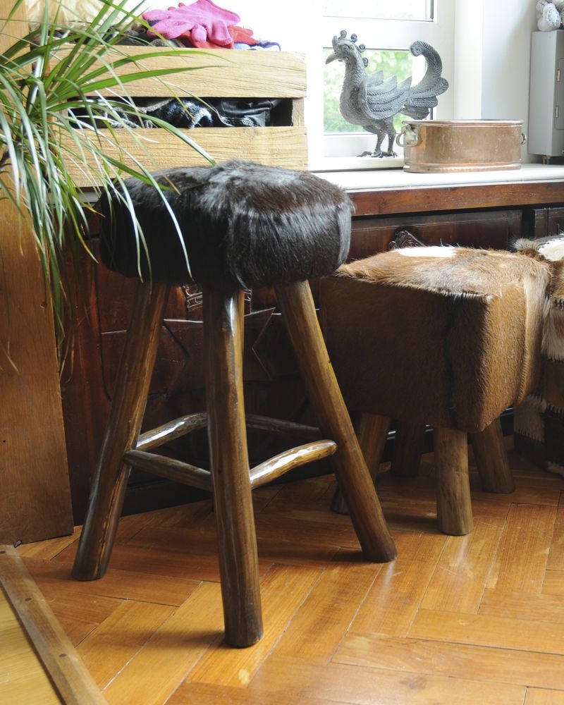 Frankfort Goat Skin Kitchen Stool