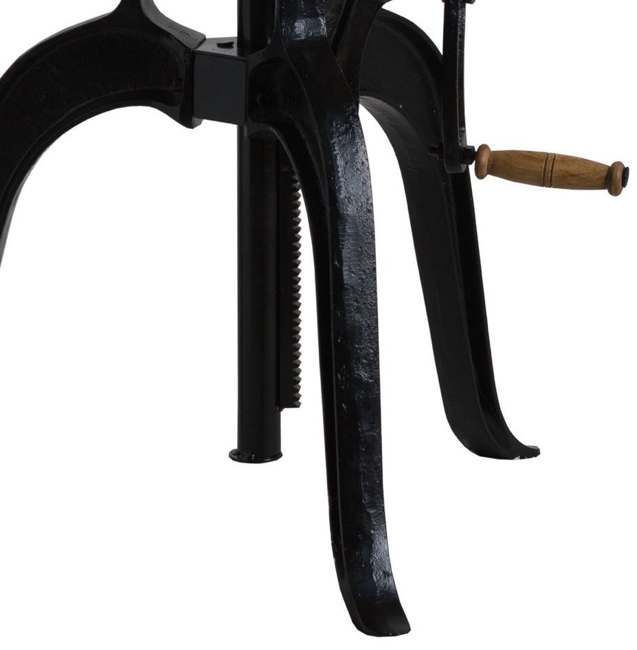 Draftsman Adjustable Bar Bistro Table - Round - Solid Rustic Pine - Metal Base