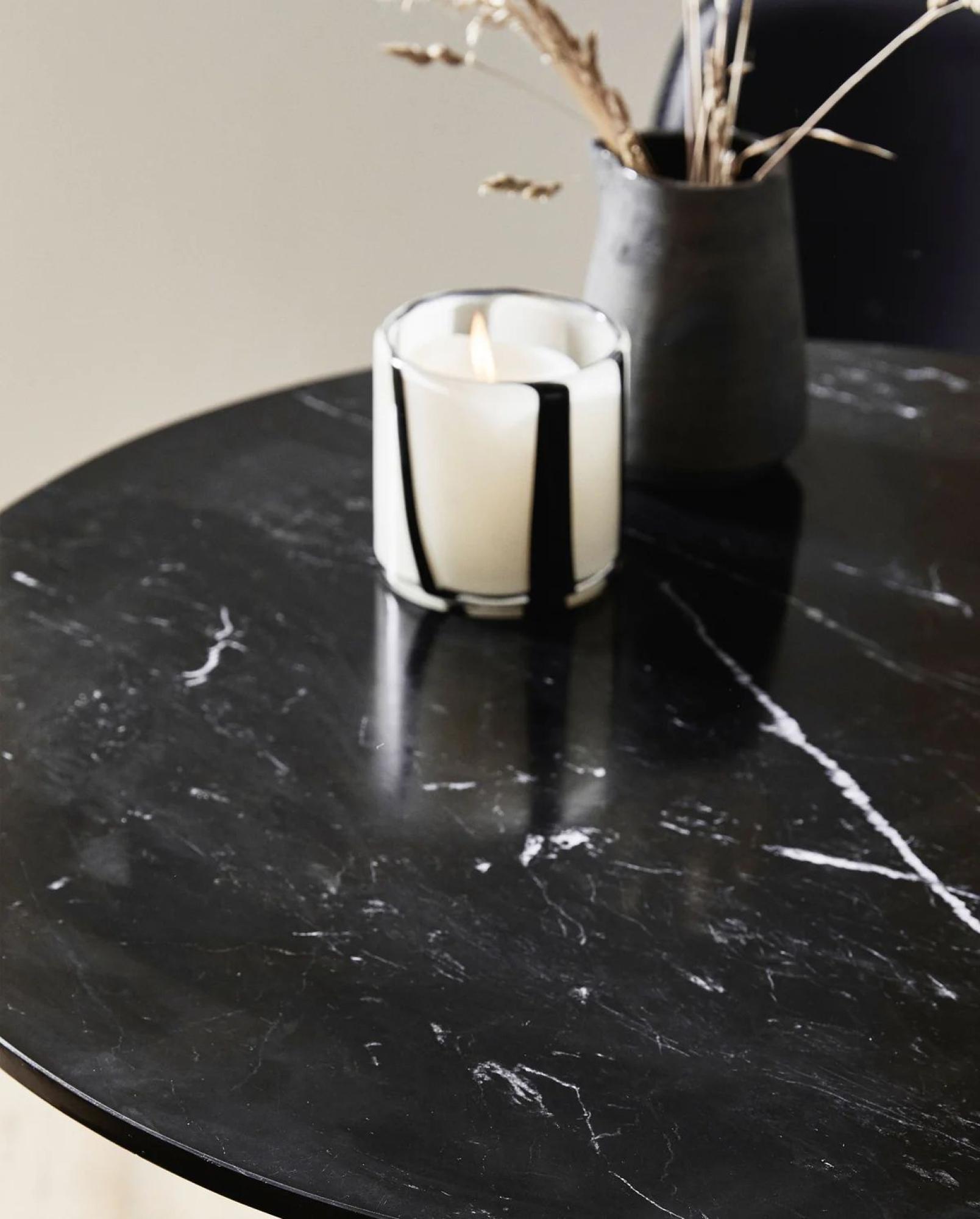 Erie Cafe Table - Round - Black Marble