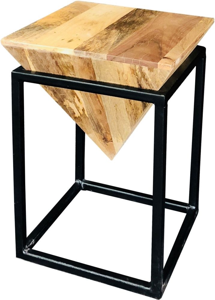 Ravi Mango Wood Small Diamond Stool