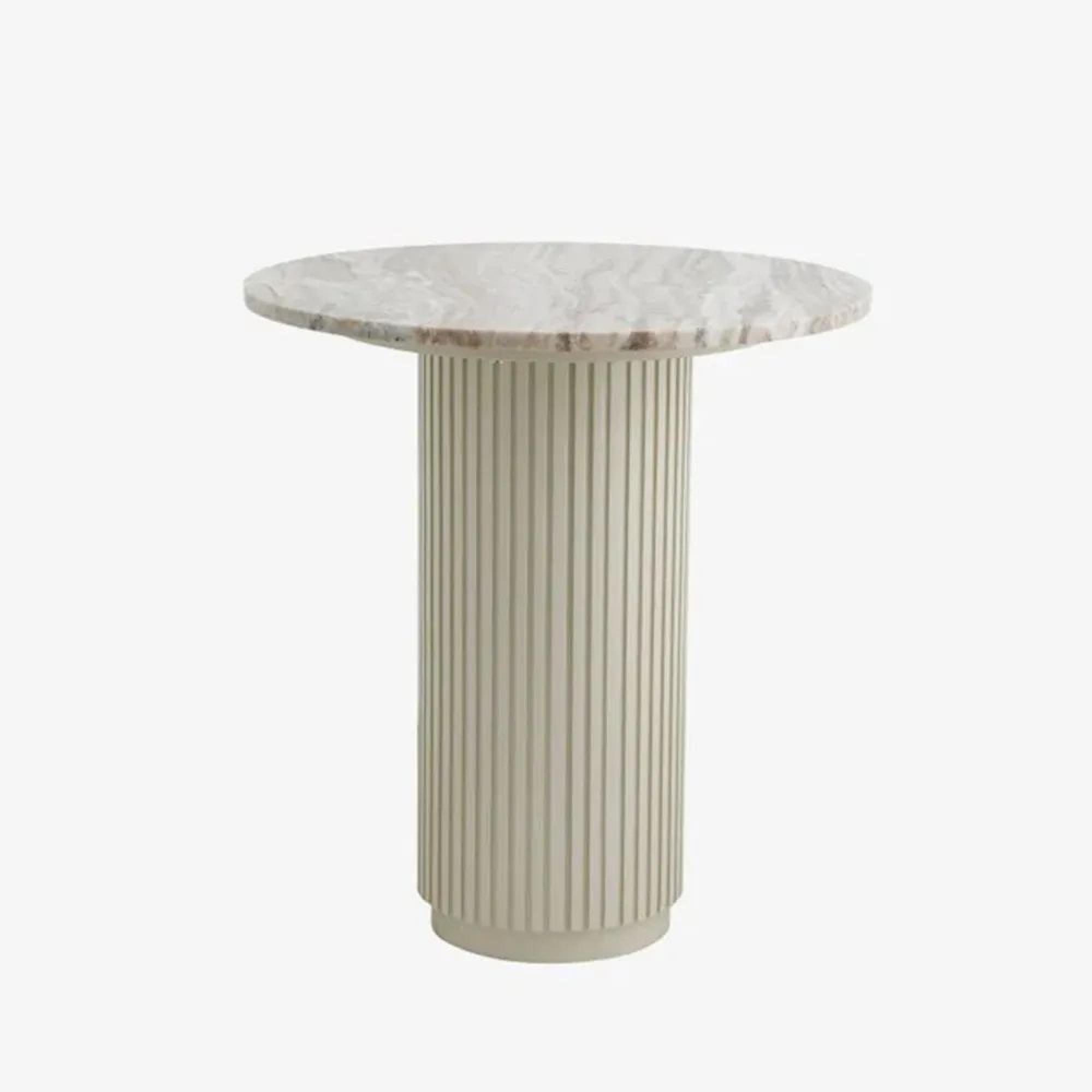 Erie Cafe Table - Round - Ivory Marble