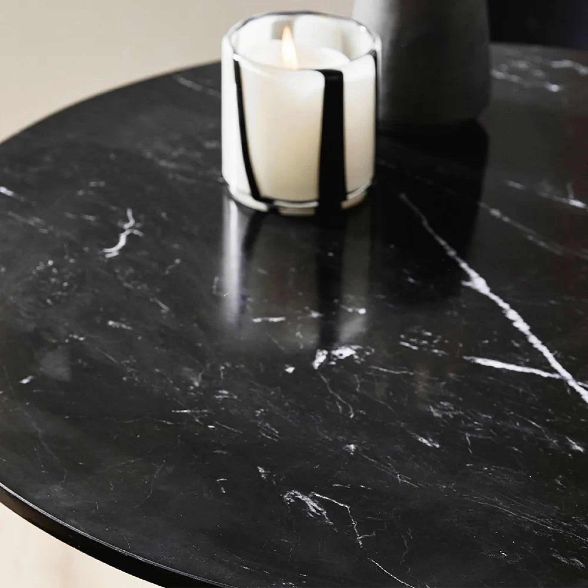 Erie Cafe Table - Round - Black Marble