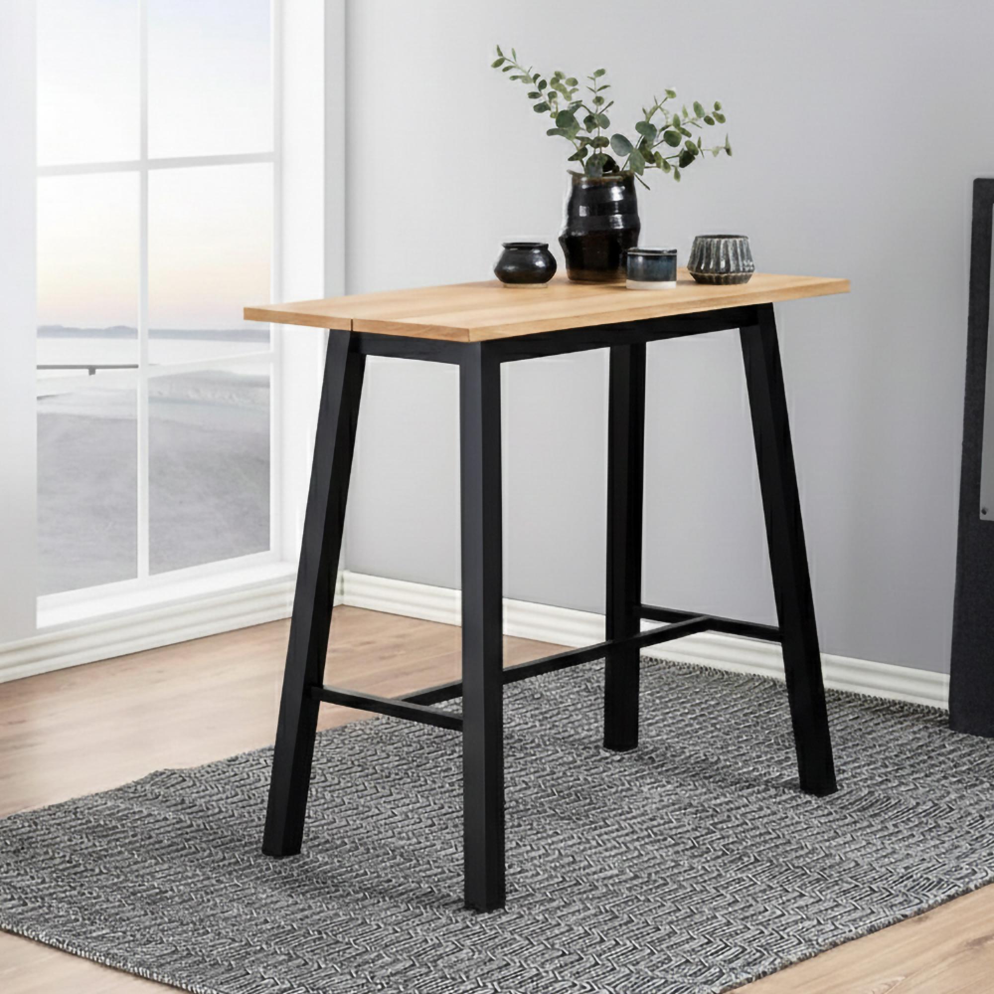 Chara Bar Table - Oak and Black