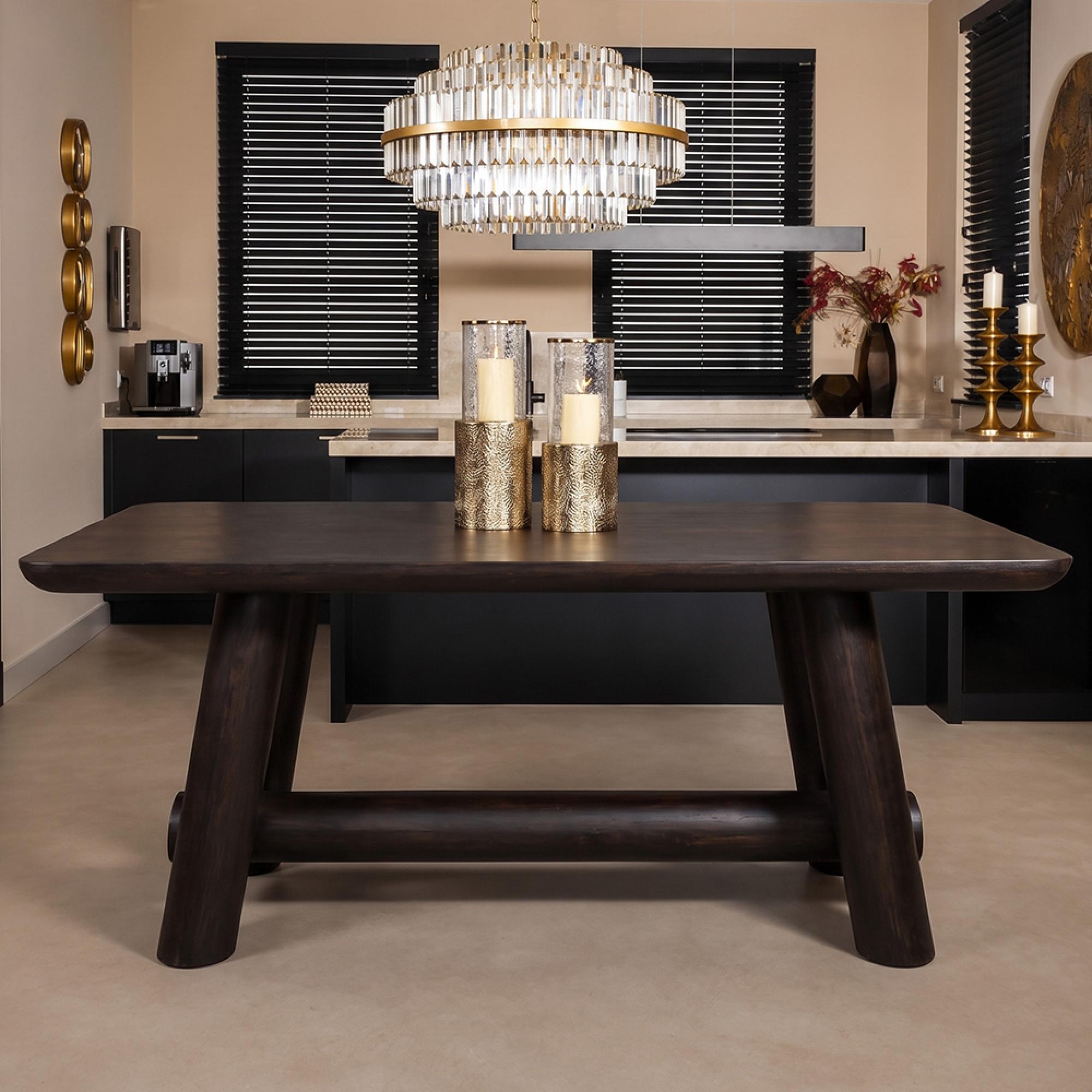 Menara Bar Counter Table - Brown - Acacia Wood