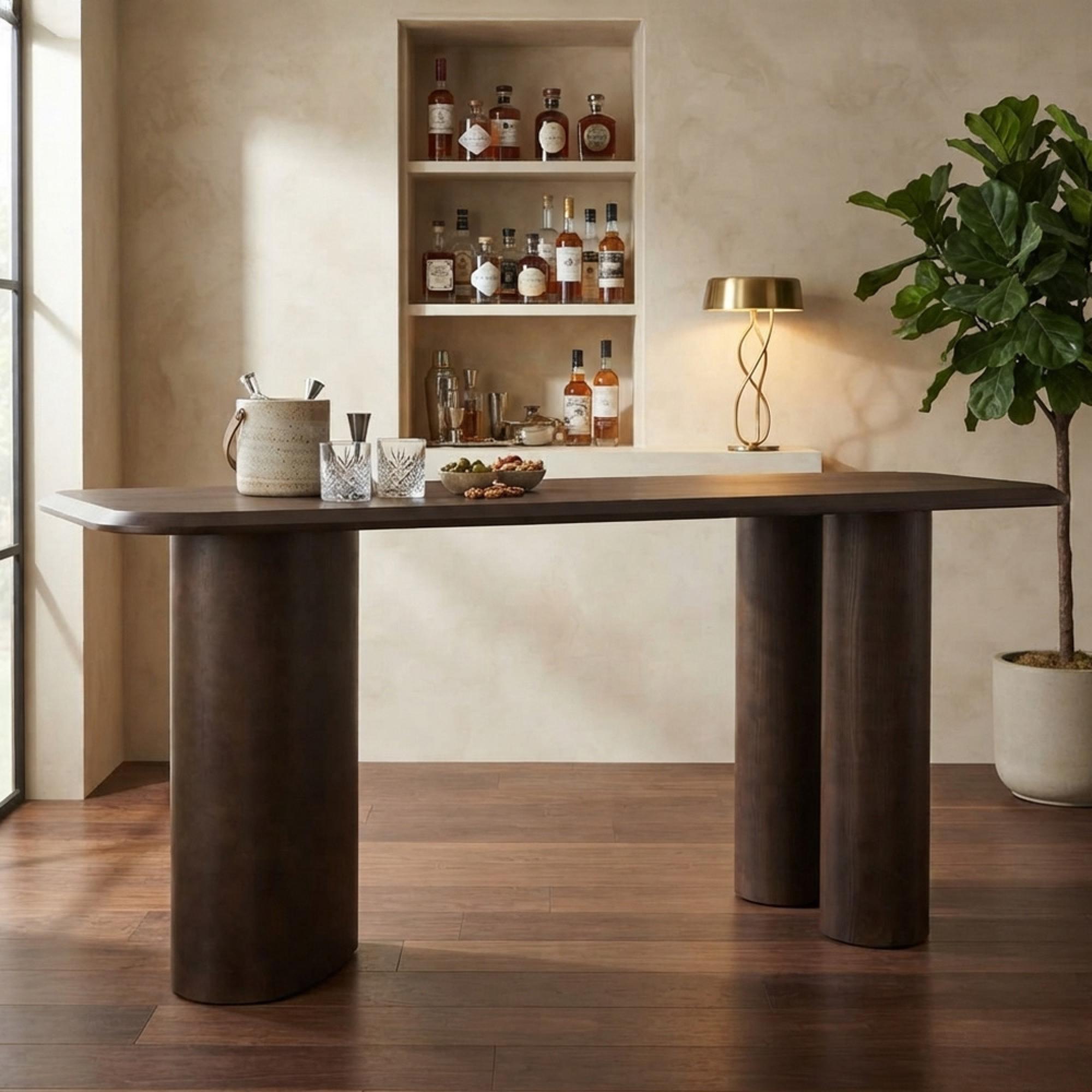 Prancer Bar Counter Table - Brown - Wood