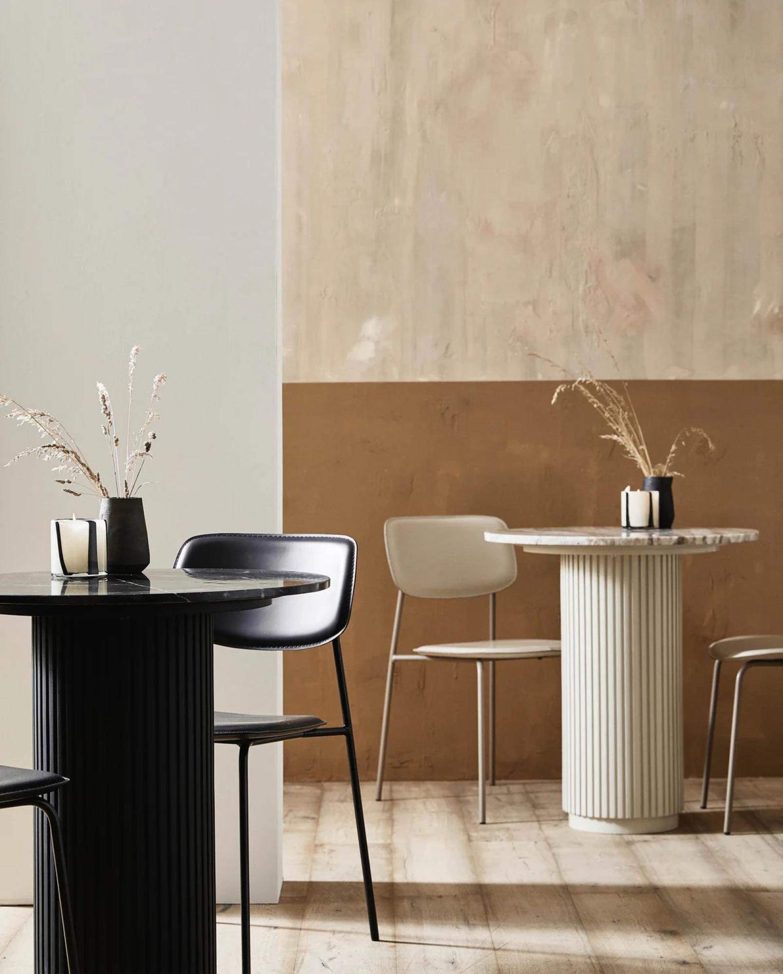 Erie Cafe Table - Round - Black Marble