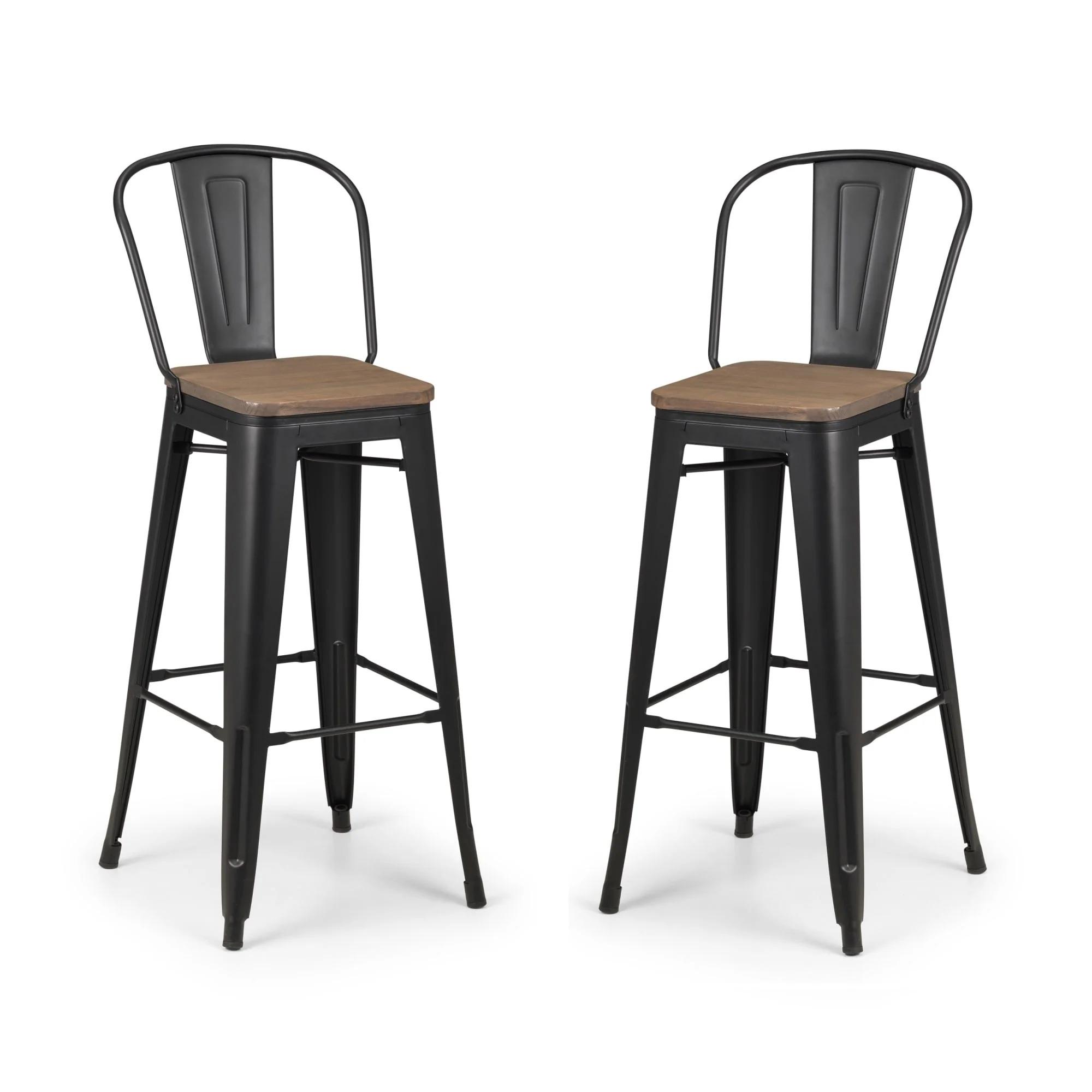 Grafton Bar Set - 2 Stools - Elm Wood - Industrial