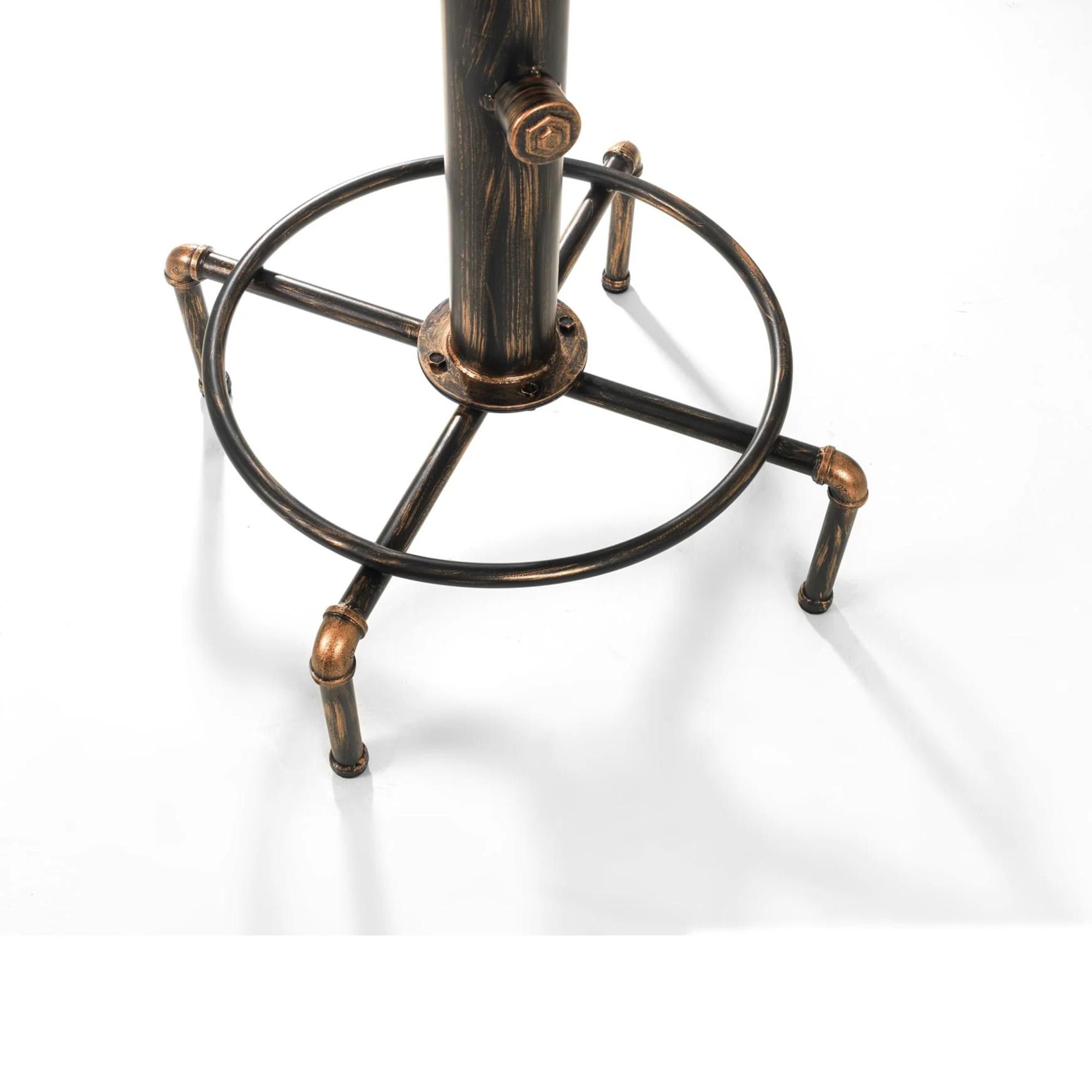 Rockport Rustic Elm Industrial Round Bar Table