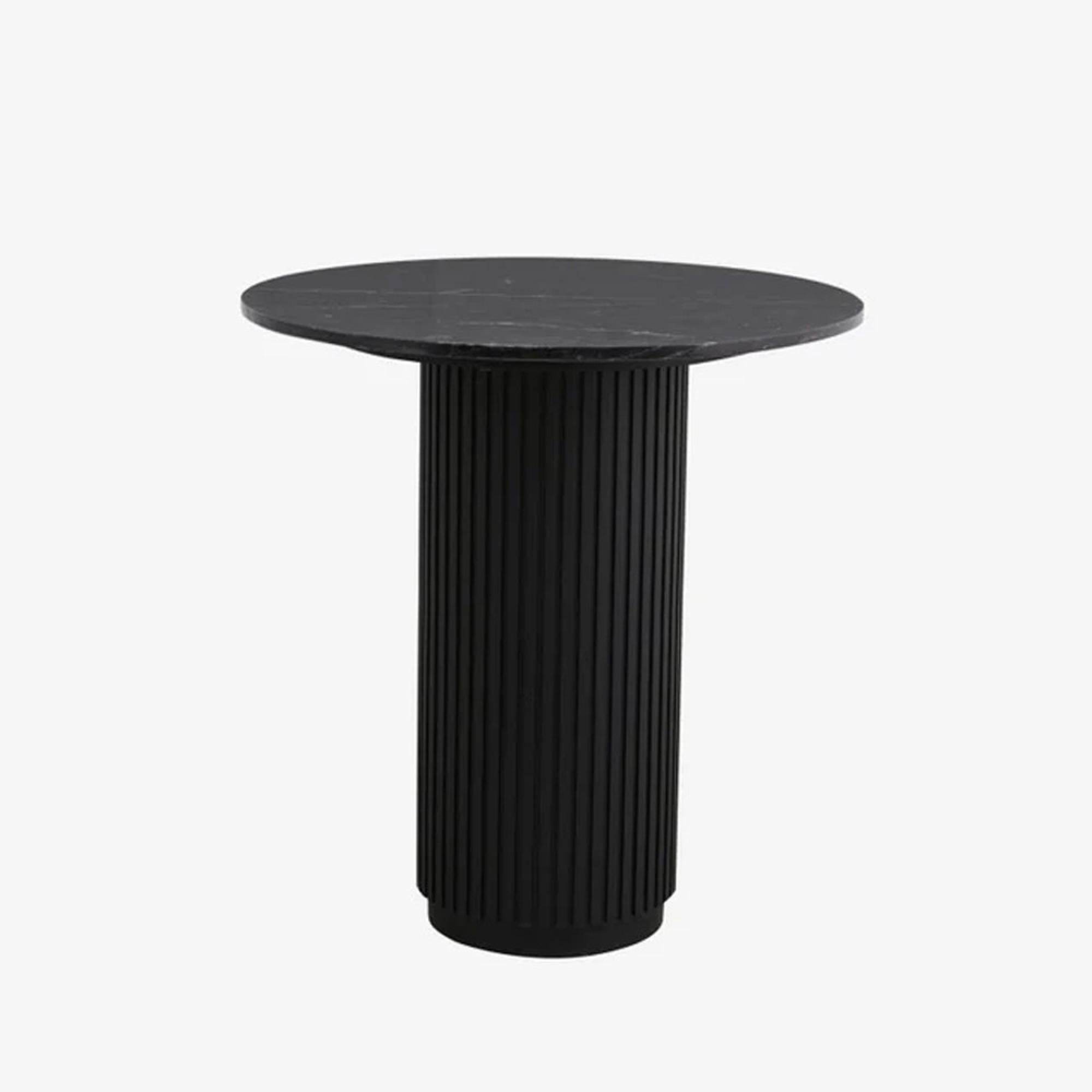 Erie Cafe Table - Round - Black Marble