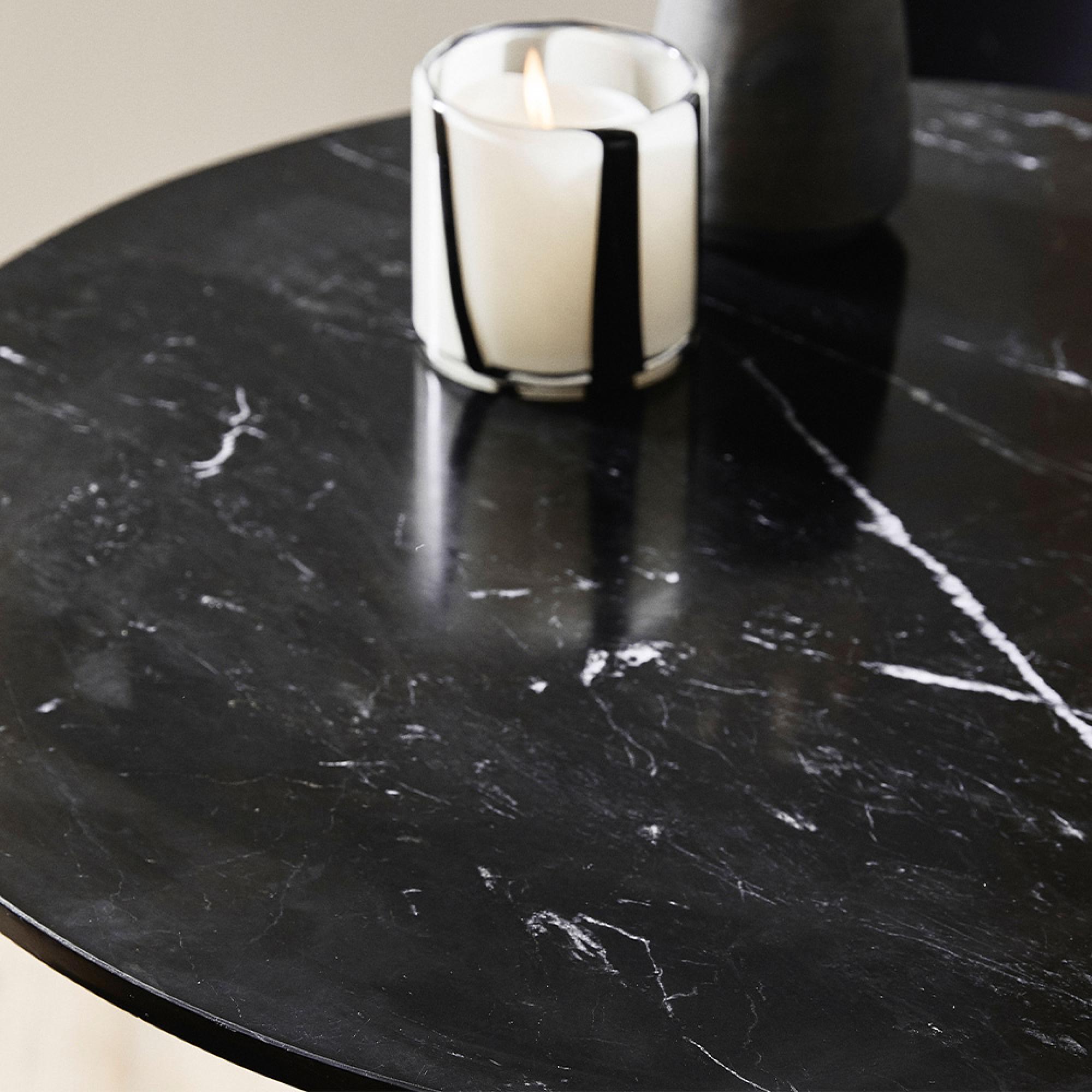 Erie Cafe Table - Round - Black Marble