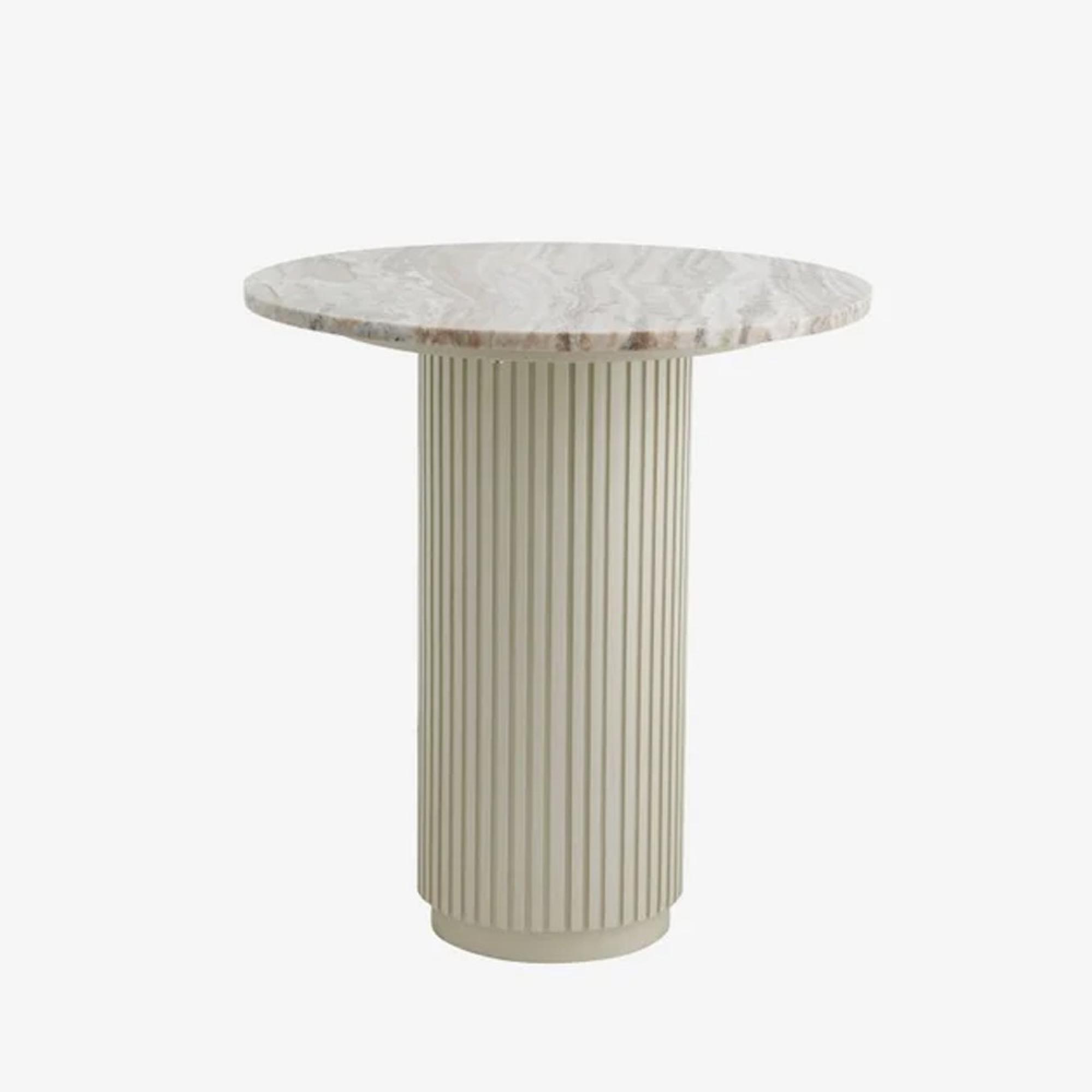 Erie Cafe Table - Round - Ivory Marble