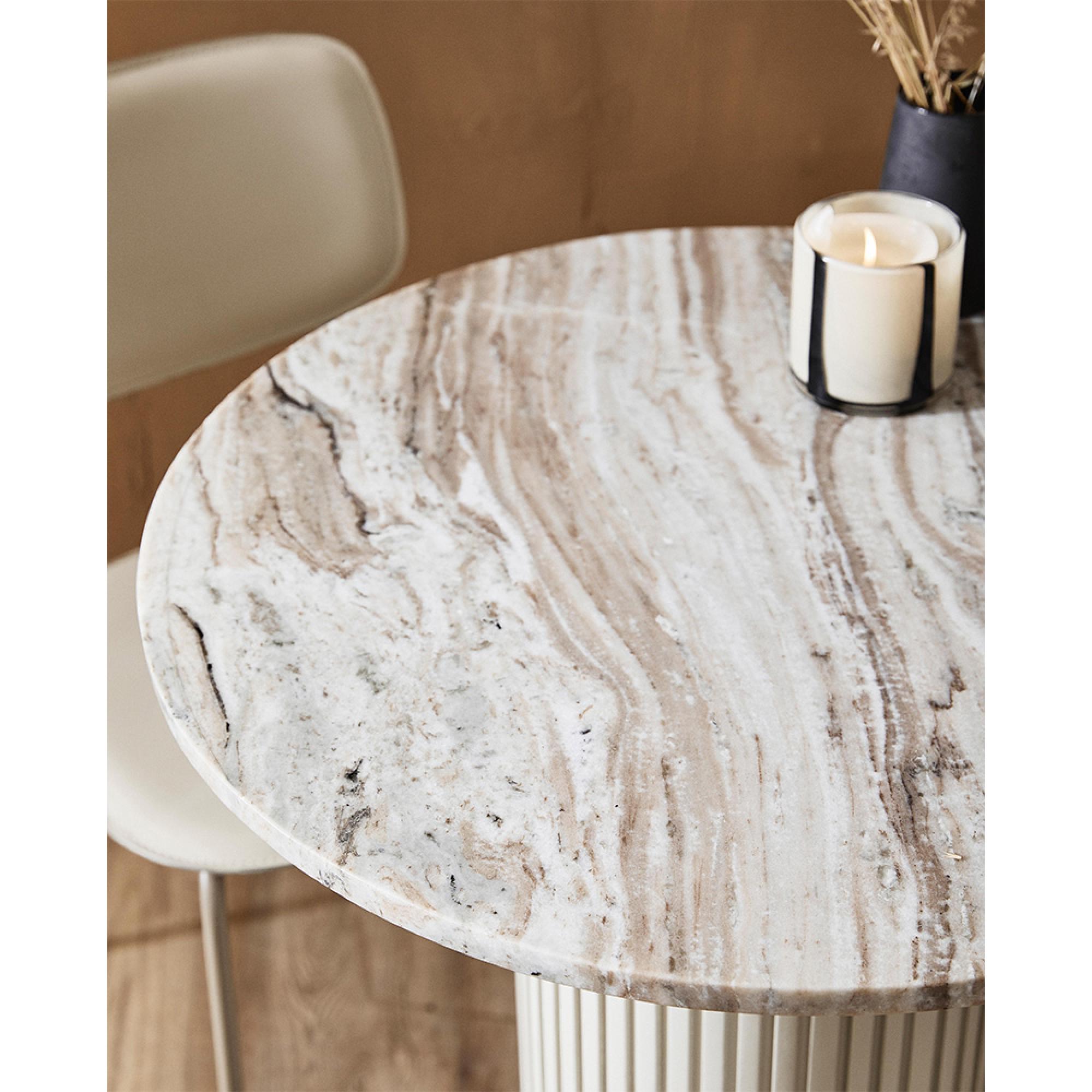 Erie Cafe Table - Round - Ivory Marble
