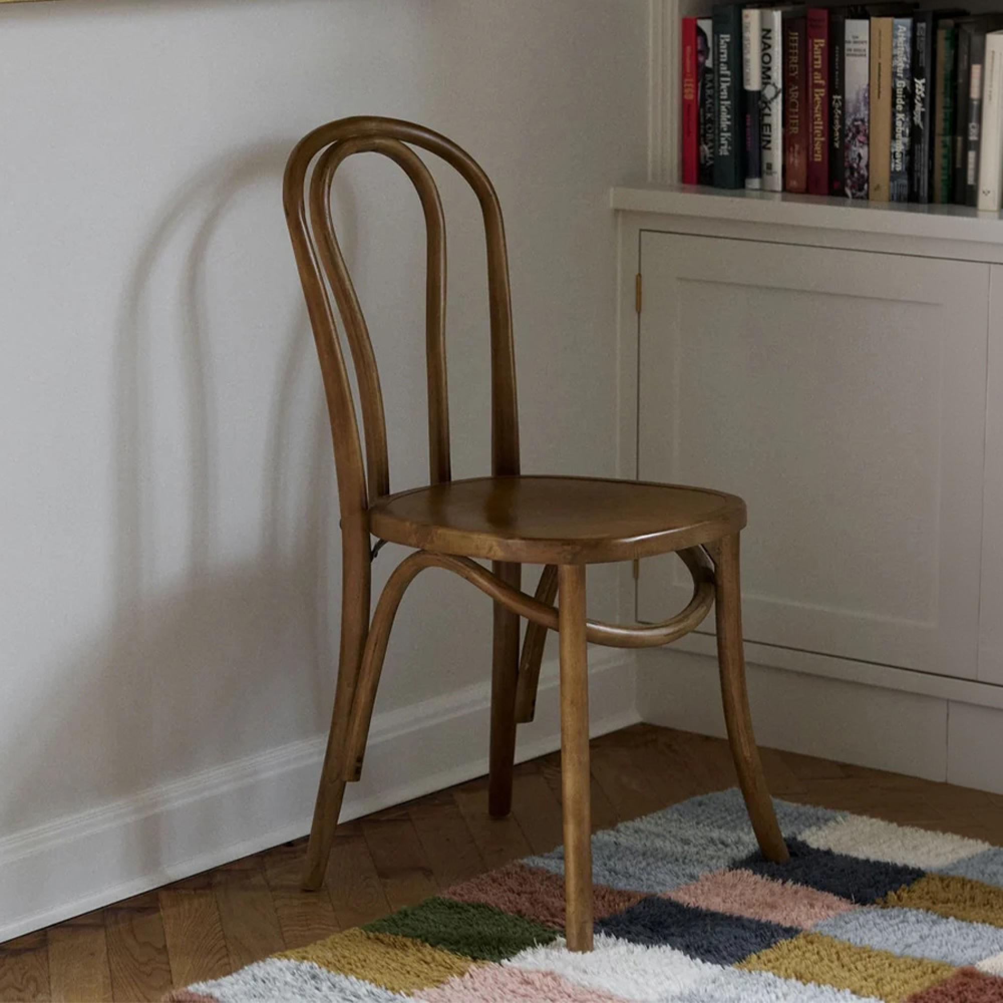 Bistro Bar Chairs - Set of 2 - Wooden - Brown