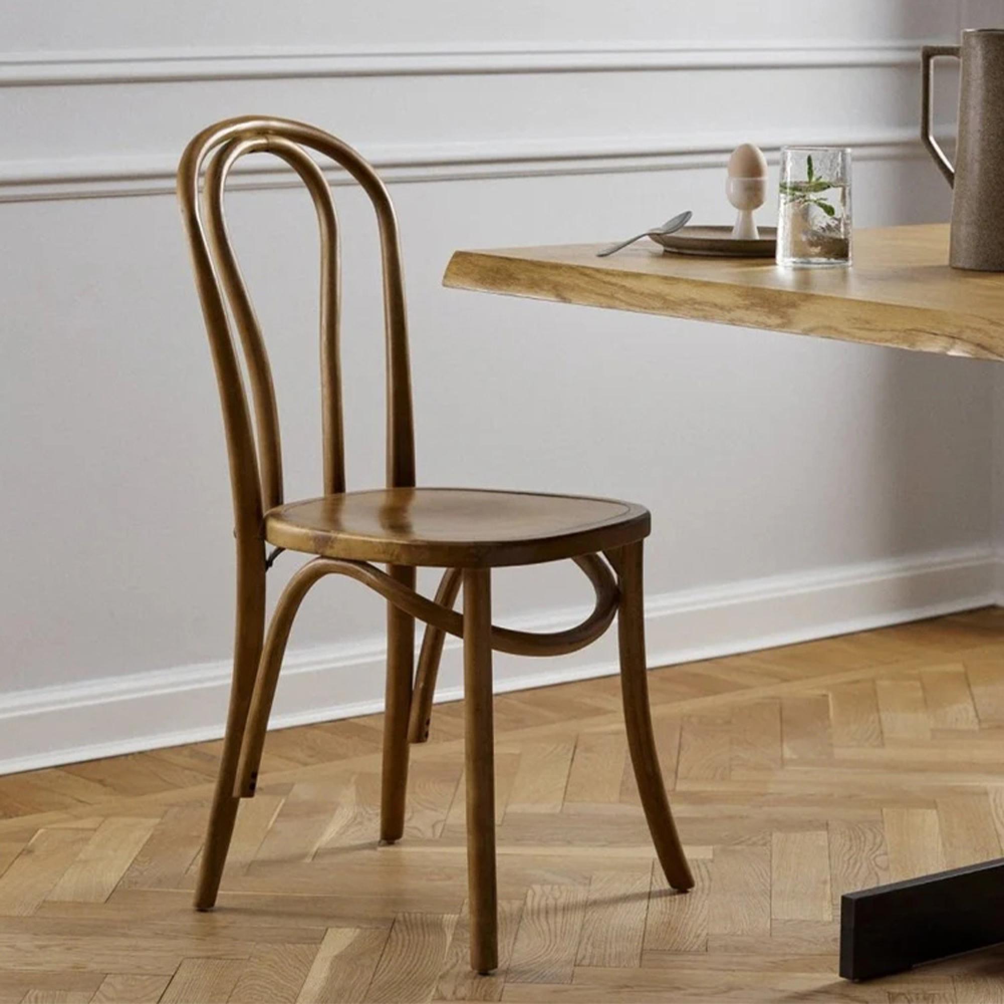 Bistro Bar Chairs - Set of 2 - Wooden - Brown