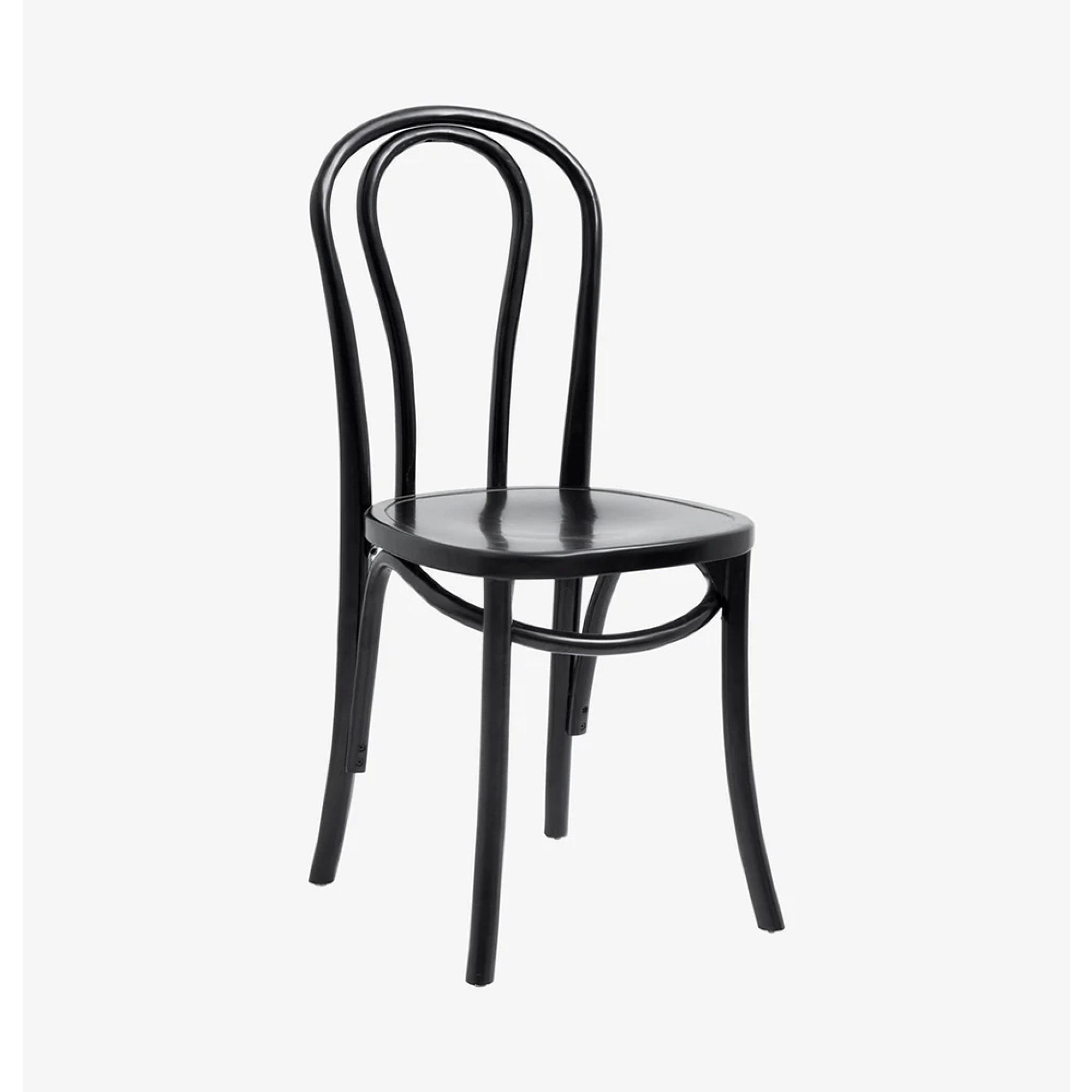 Bistro Bar Chairs - Set of 2 - Wooden - Shiny Black