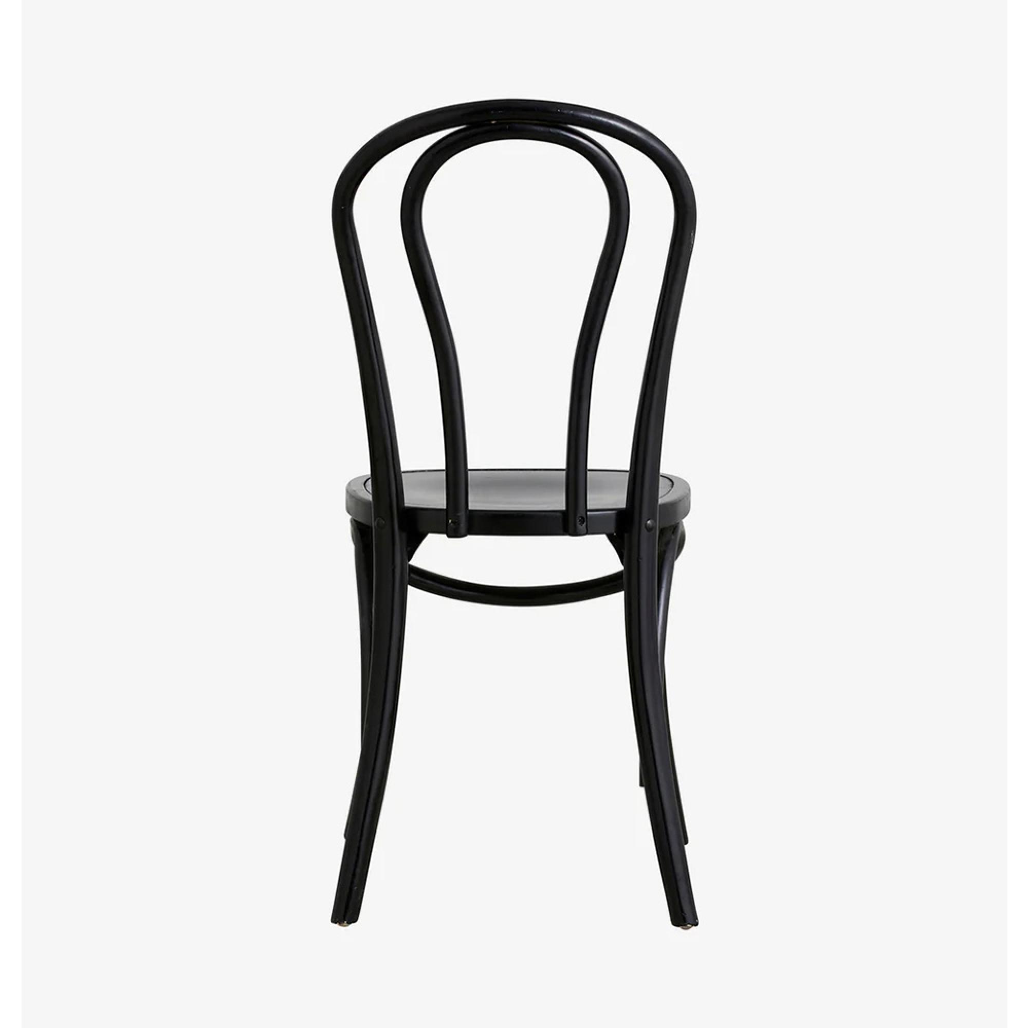 Bistro Bar Chairs - Set of 2 - Wooden - Shiny Black
