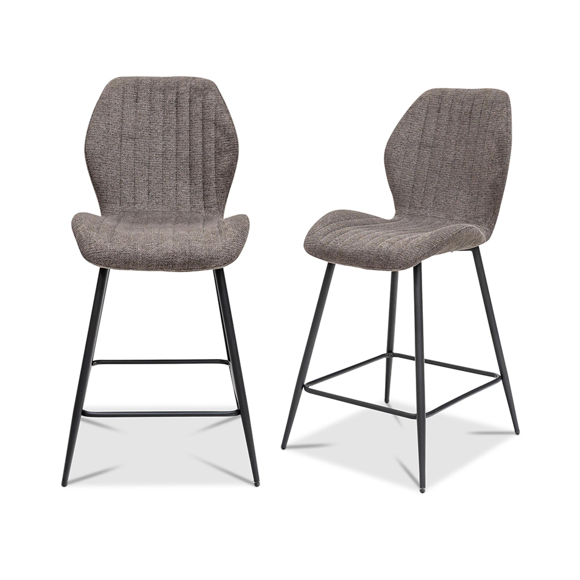 Bardo Counter Stool - Set of 2 - Fabric - Charcoal