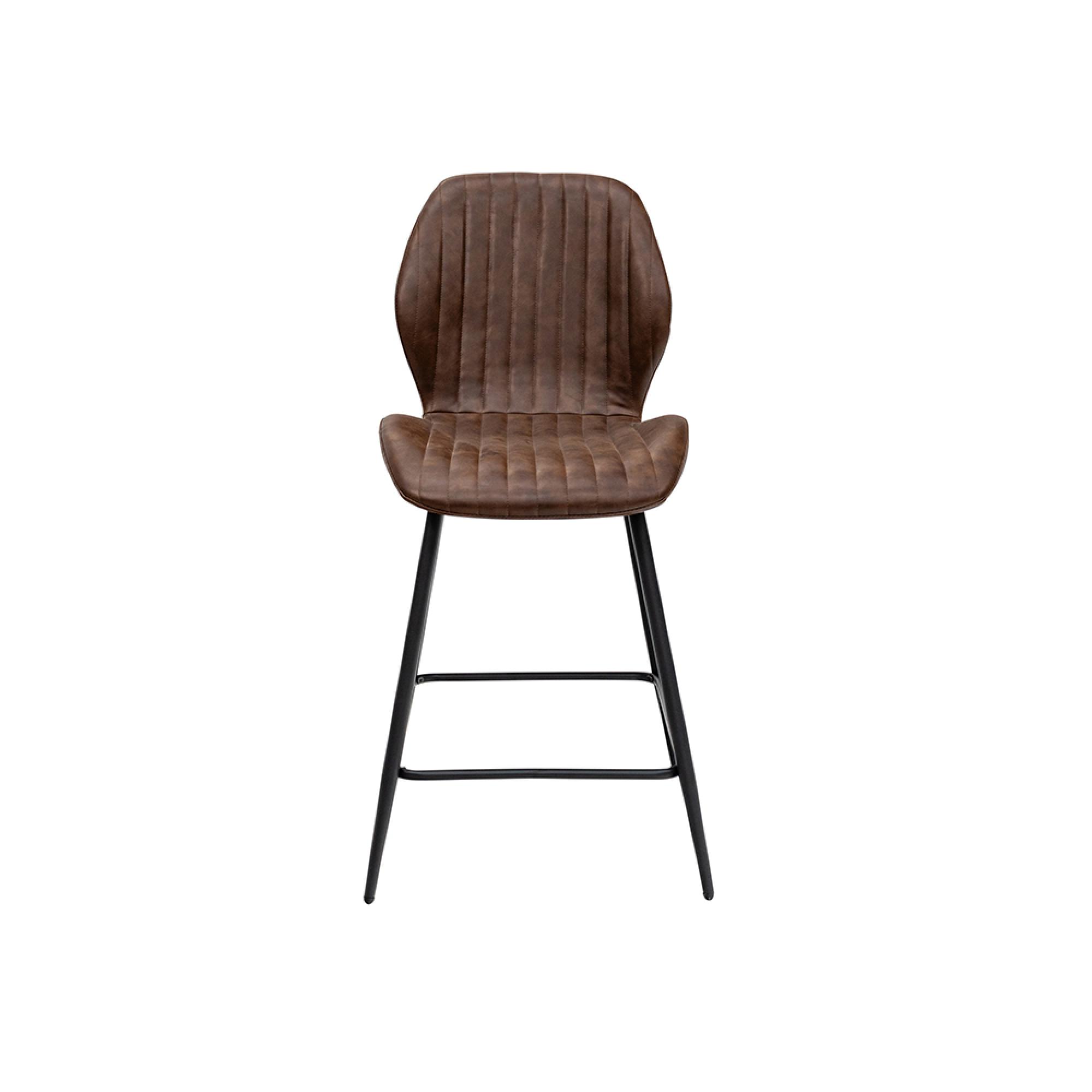 Fontana Counter Stools - Set of 2 - Faux Leather - Stone