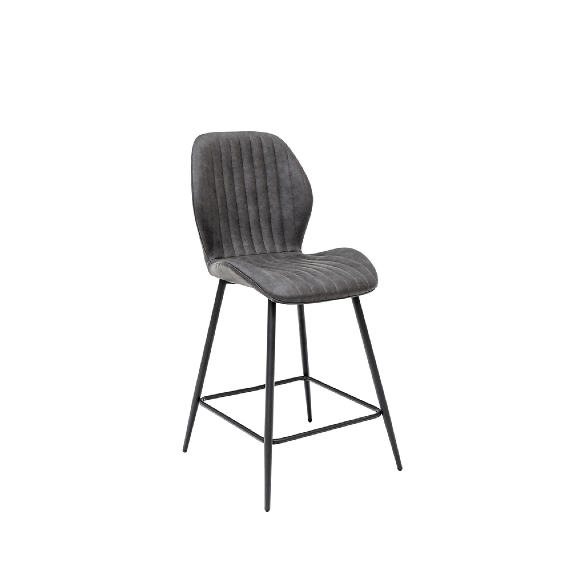 Sheldon Counter Stools - Set of 2 - Faux Leather - Charcoal