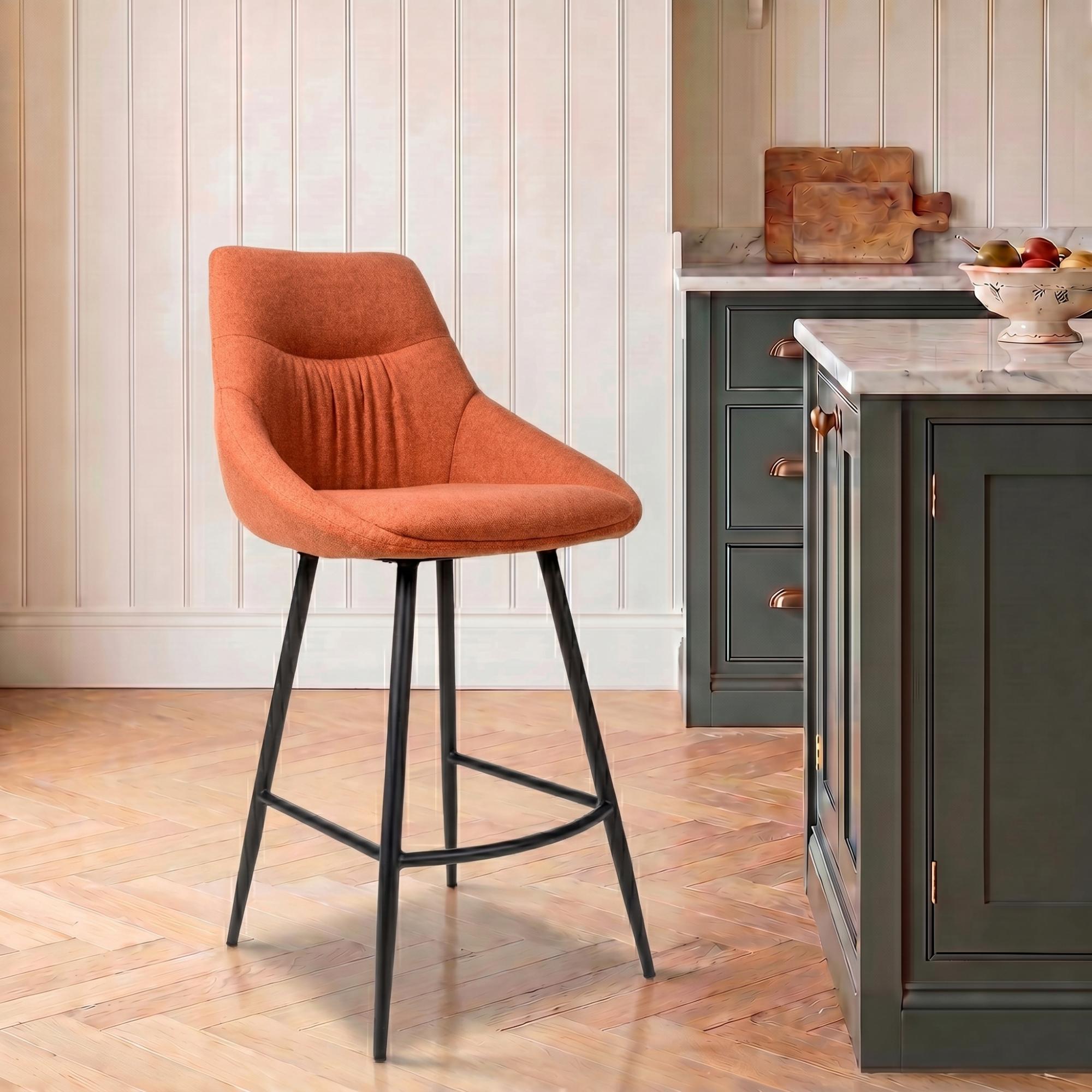 Boden Bar Chair - Set of 2 - Brick Red Fabric