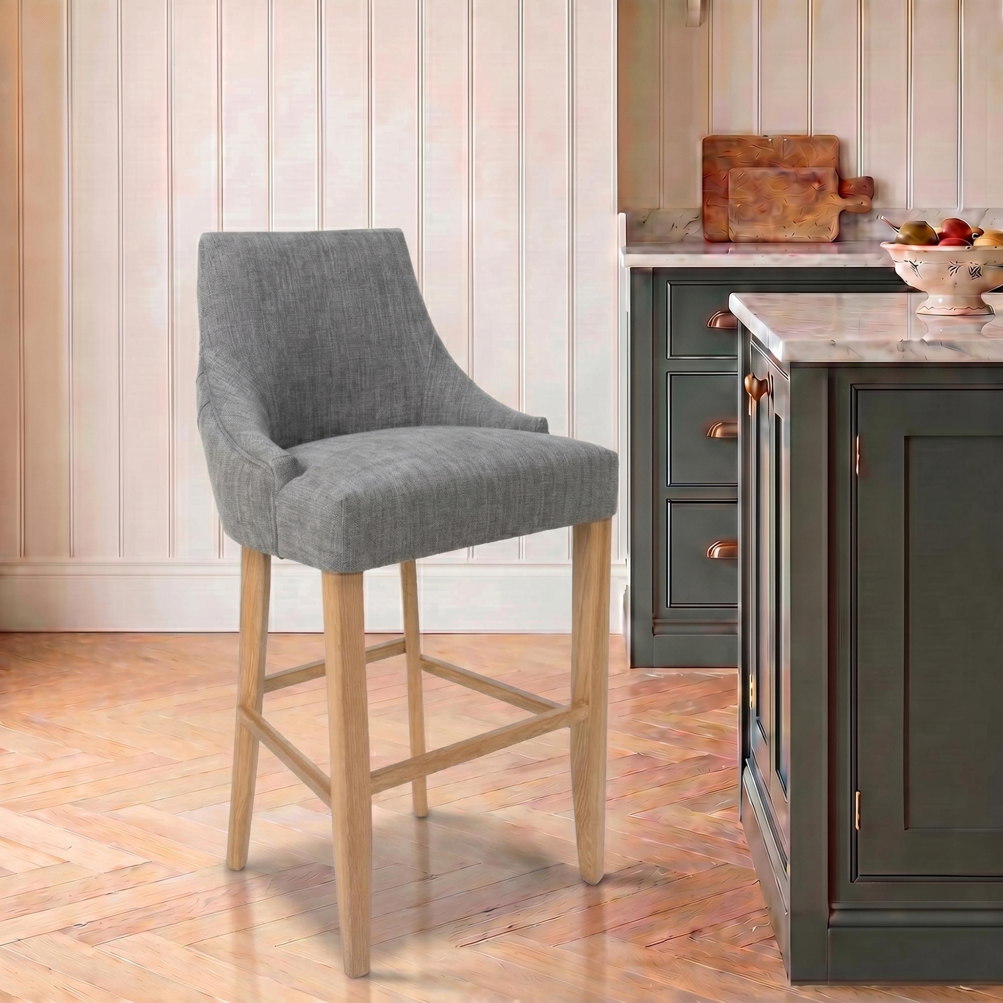 Cole Bar Chair - Set of 2 - Grey Fabric