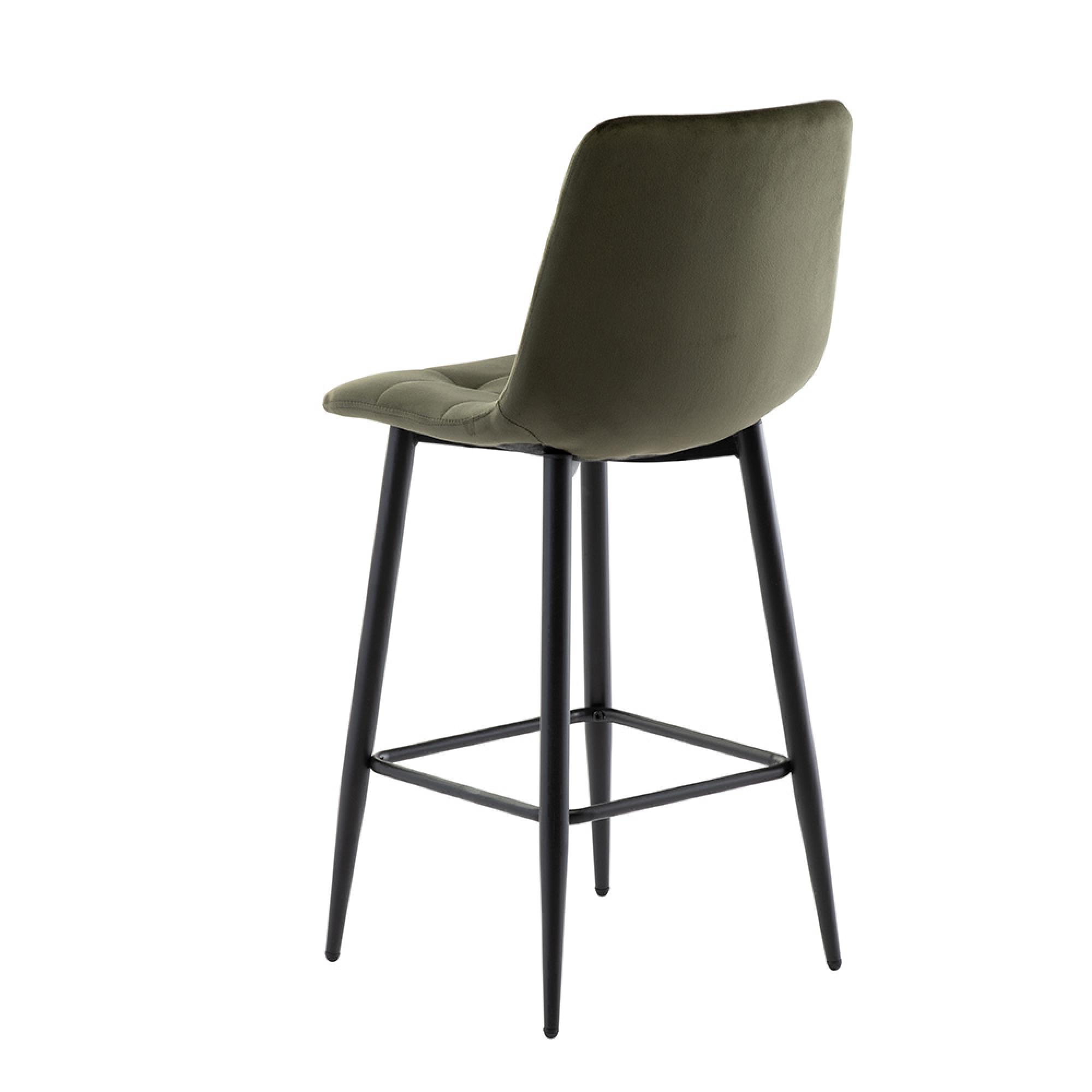 Bella Counter Stools - Set of 2 - Juniper Green Velvet Fabric