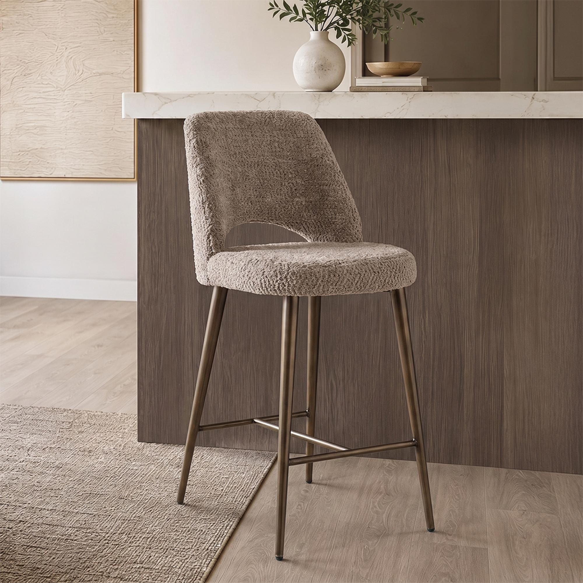 Delphine Counter Stool - Lovely Nature - Fabric and Metal