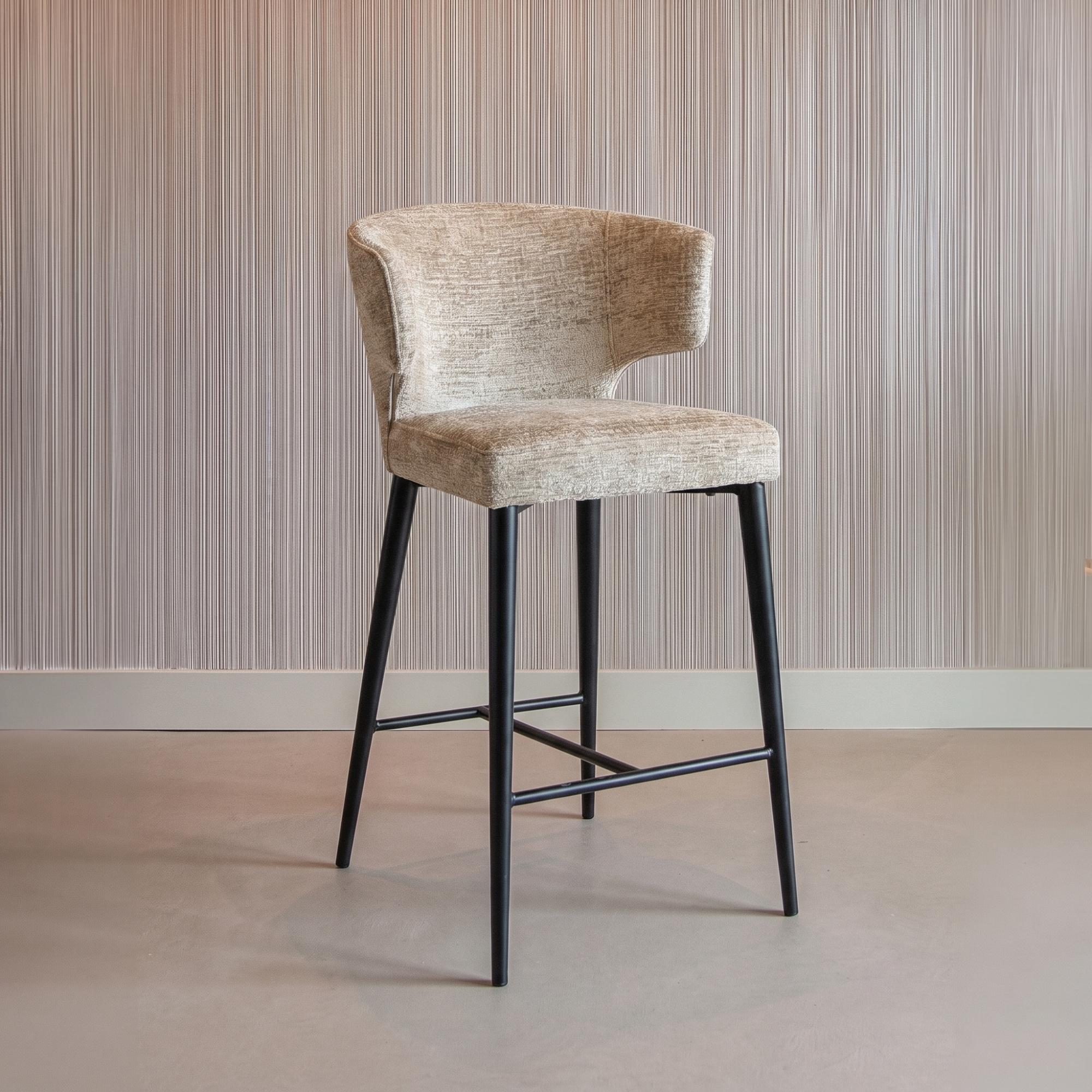 Taylor Beige Counter Stool with Black Legs