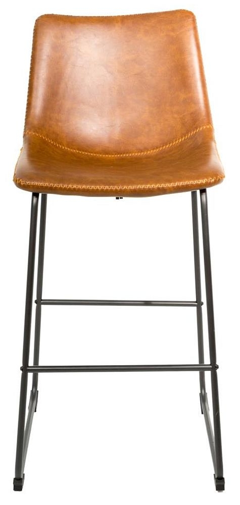 2 x Fremont Tan Vintage Leather Barstool