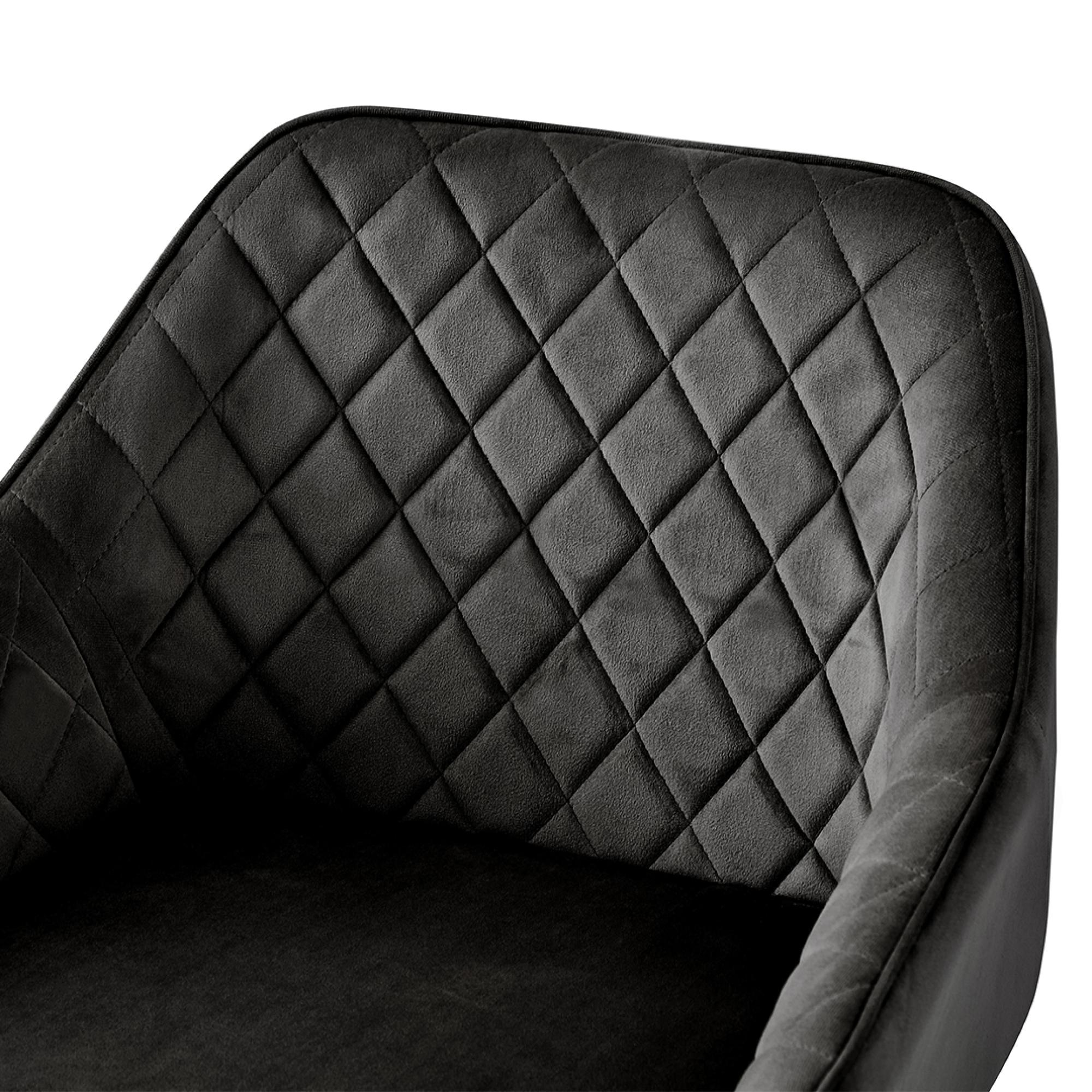 Barstools - Set of 2 - Gun Metal Grey Velvet