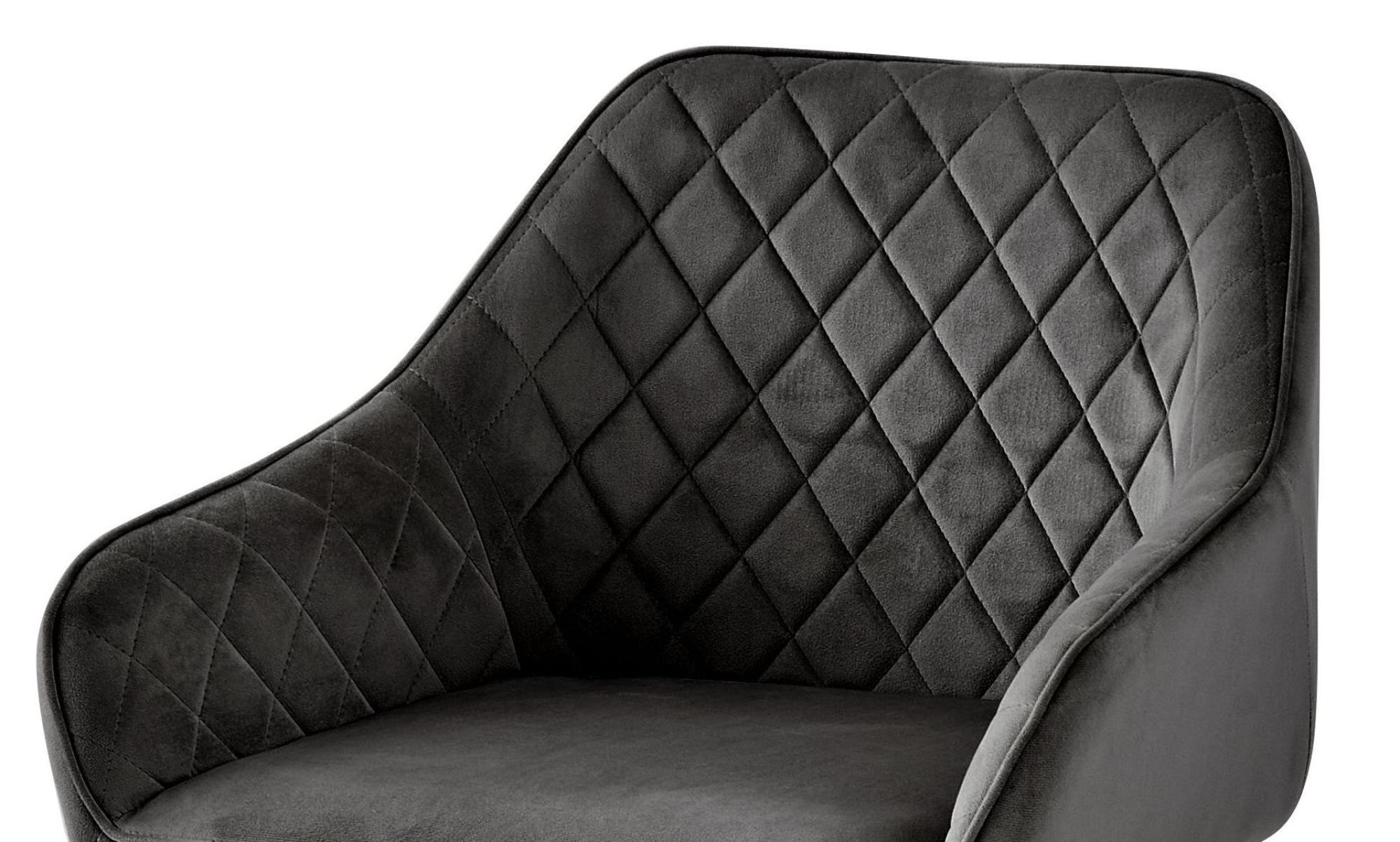Barstools - Set of 2 - Gun Metal Grey Velvet