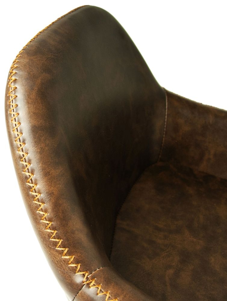 Hawai Barstools - Set of 2 - Gas Lift - Vintage Leather - Chestnut