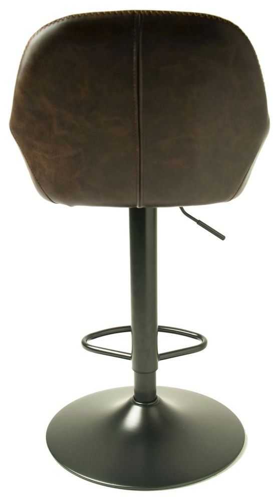Hawai Barstools - Set of 2 - Gas Lift - Vintage Leather - Chestnut