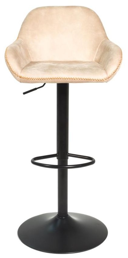 Hawai Barstools - Set of 2 - Gas Lift - Fabric - Oyster Natural