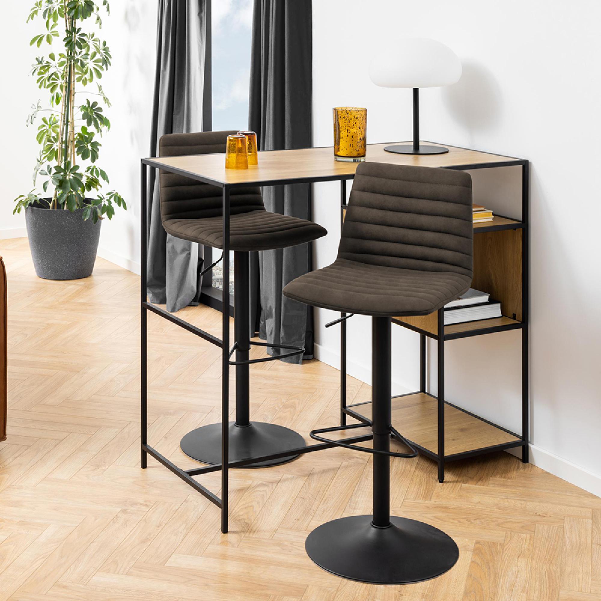 Kimmy Barstool - Set of 2 - Anthracite Fabric - Gas Lift
