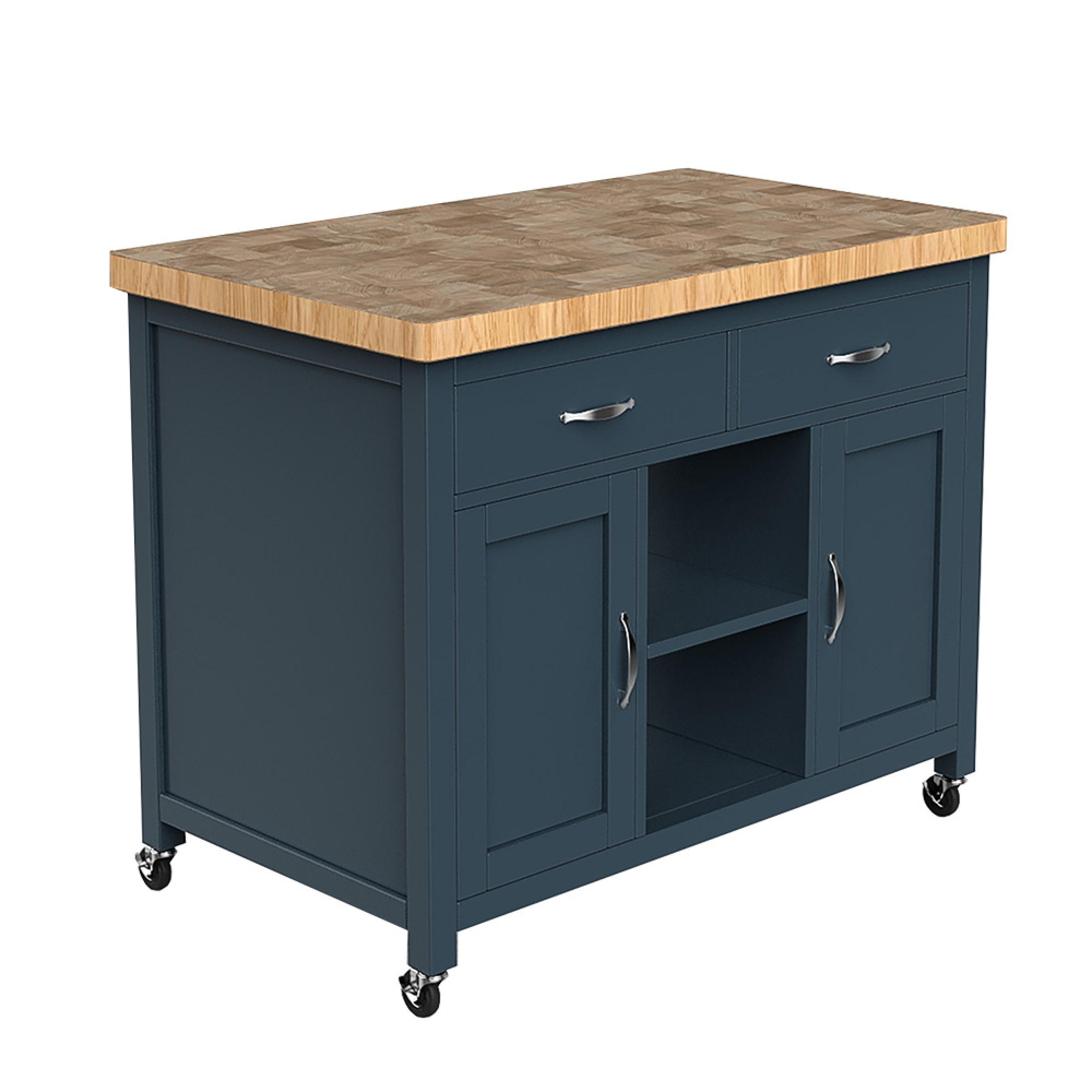 Blue Kitchen Island - Butchers Block