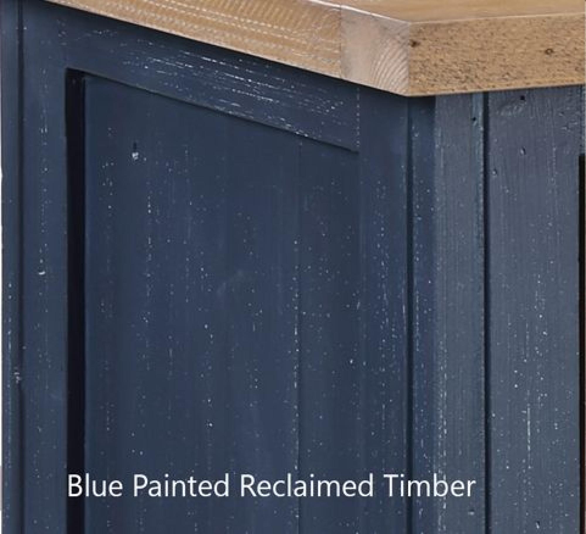 Splash Blue Kitchen Island - Reclaimed Wood - 2 Door